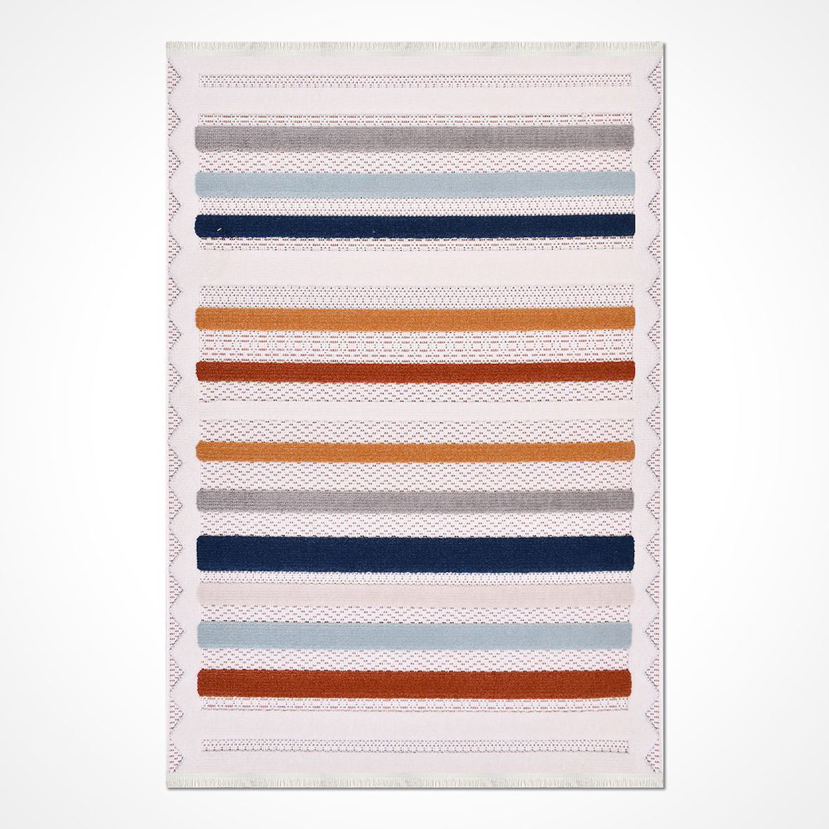 Crea Halı Rey 1804AK Krem 8 mm Polyester Toz Tutmaz Yıkanabilir Orta Dikdörtgen Makine Dokuma Salon Halısı 100x200 cm