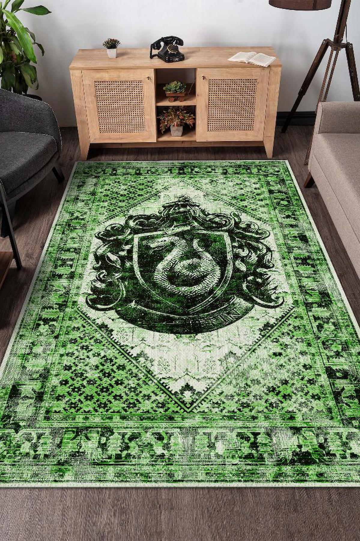 Homshtag Harry Potter Çok Renkli 4 mm Pamuk Antistatik Yıkanabilir İnce Kaymaz Dikdörtgen Makine Dokuma Salon Halısı