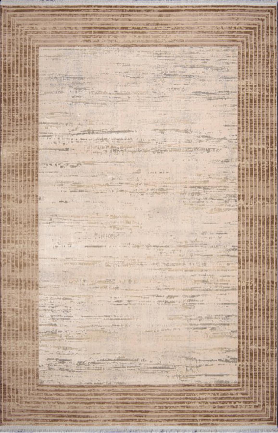 Kreasyon Halı Biblos 9317 Krem 8 mm Akrilik Yıkanabilir Kalın Pamuk Taban Dikdörtgen Makine Dokuma Salon Halısı 125x200 cm