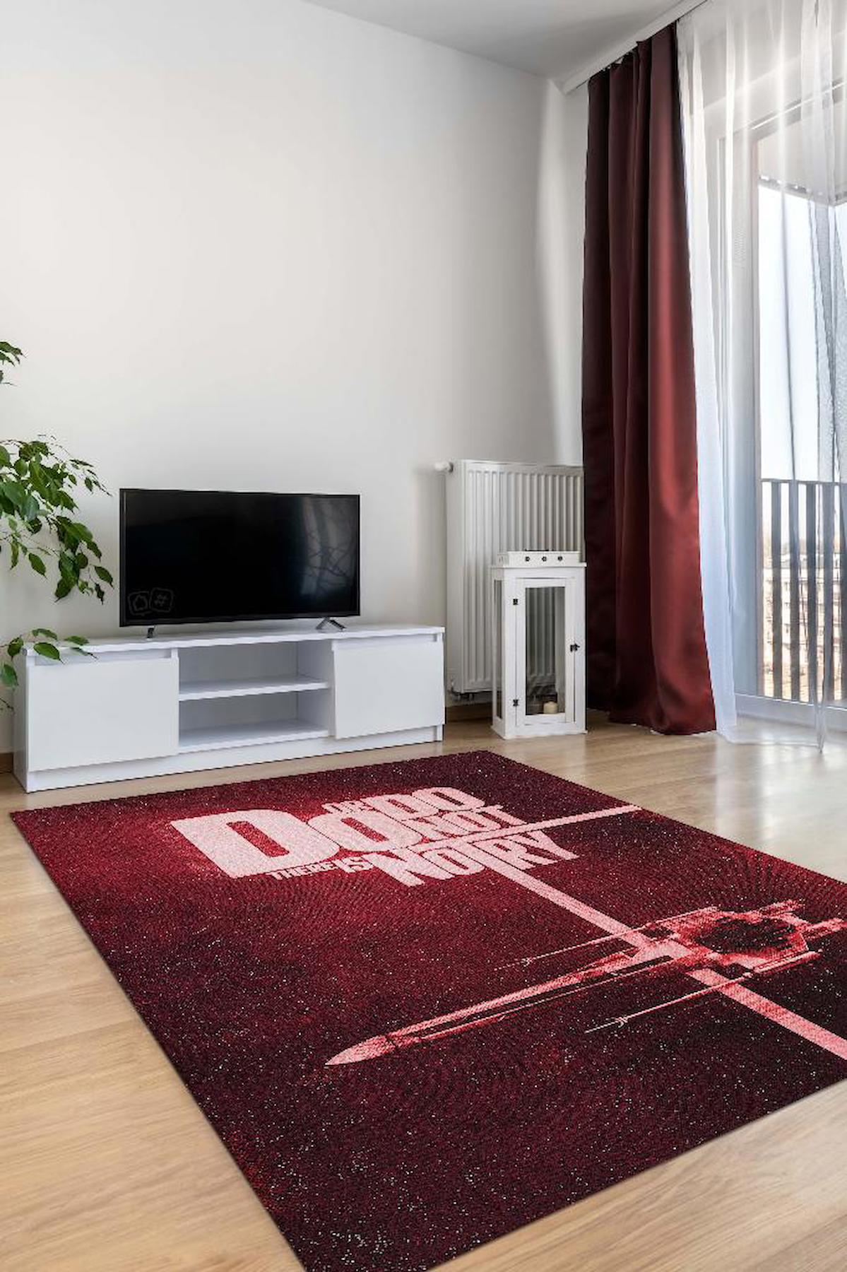 Homshtag Yap Ya Da Yapma Krem 4 mm Pamuk Antistatik Yıkanabilir İnce Kaymaz Dikdörtgen Makine Dokuma Genç Odası Halısı 80x300 cm