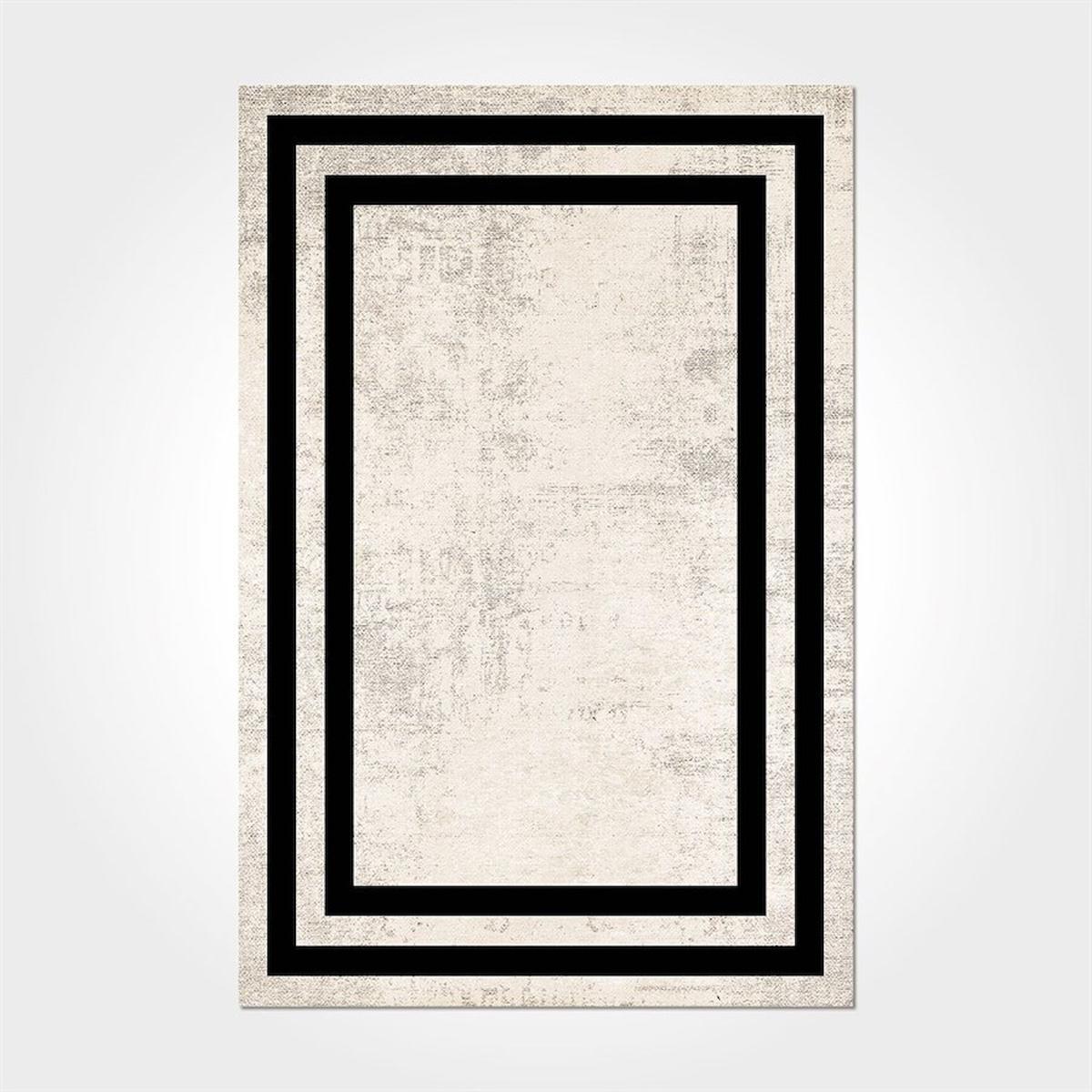 Crea Halı 2610PC Krem Pamuk-Polyester Yıkanabilir İnce Kaymaz Pamuk Taban Dikdörtgen Makine Dokuma Salon Halısı 80x150 cm