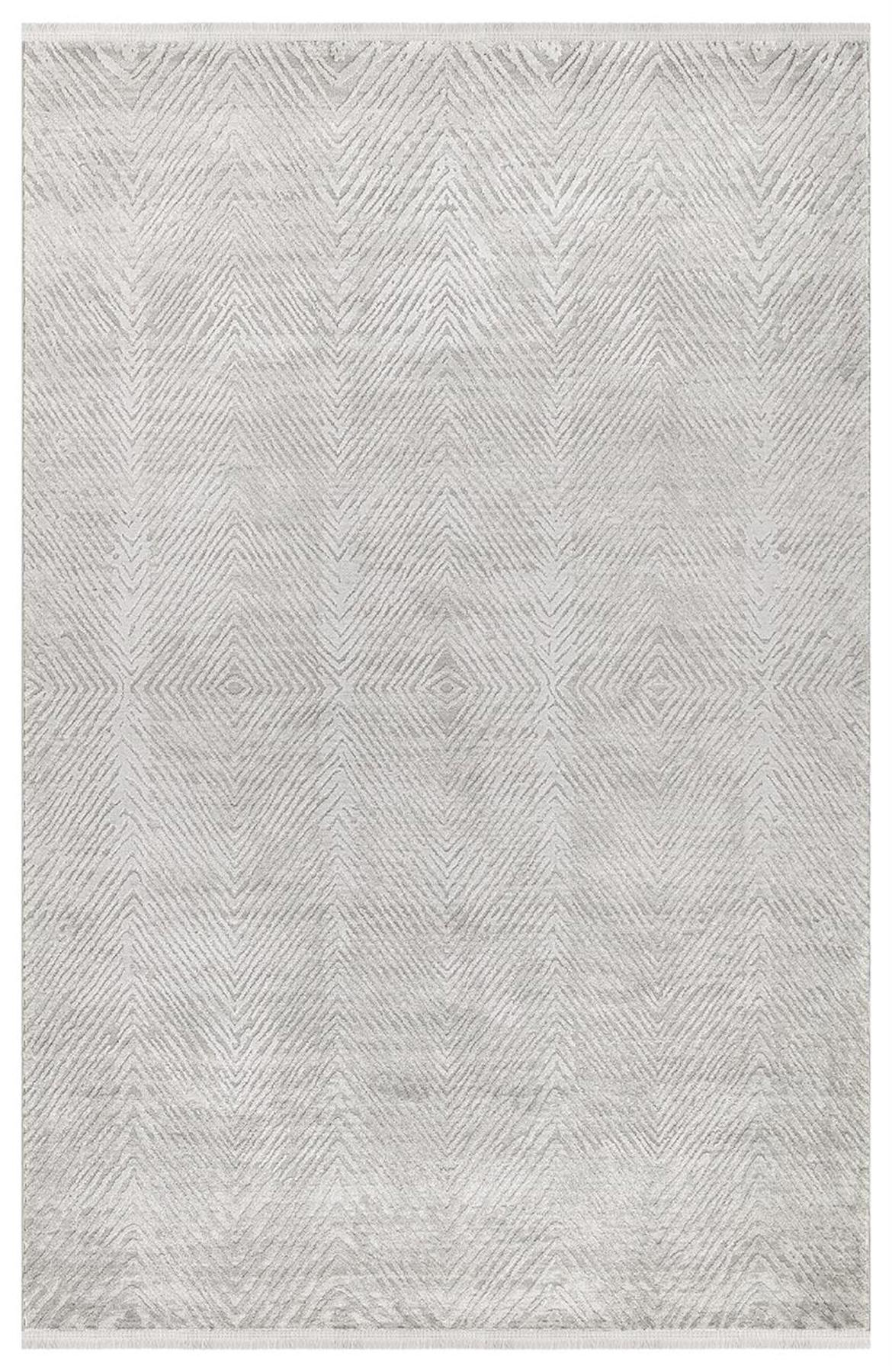 İpek Mekik Halı Gaspara 14769 Gri 11 mm Akrilik Yıkanabilir Orta Kaymaz Pamuk Taban Dikdörtgen Makine Dokuma Antre-Çocuk Odası-Salon-Yatak Odası Halısı 160x300 cm