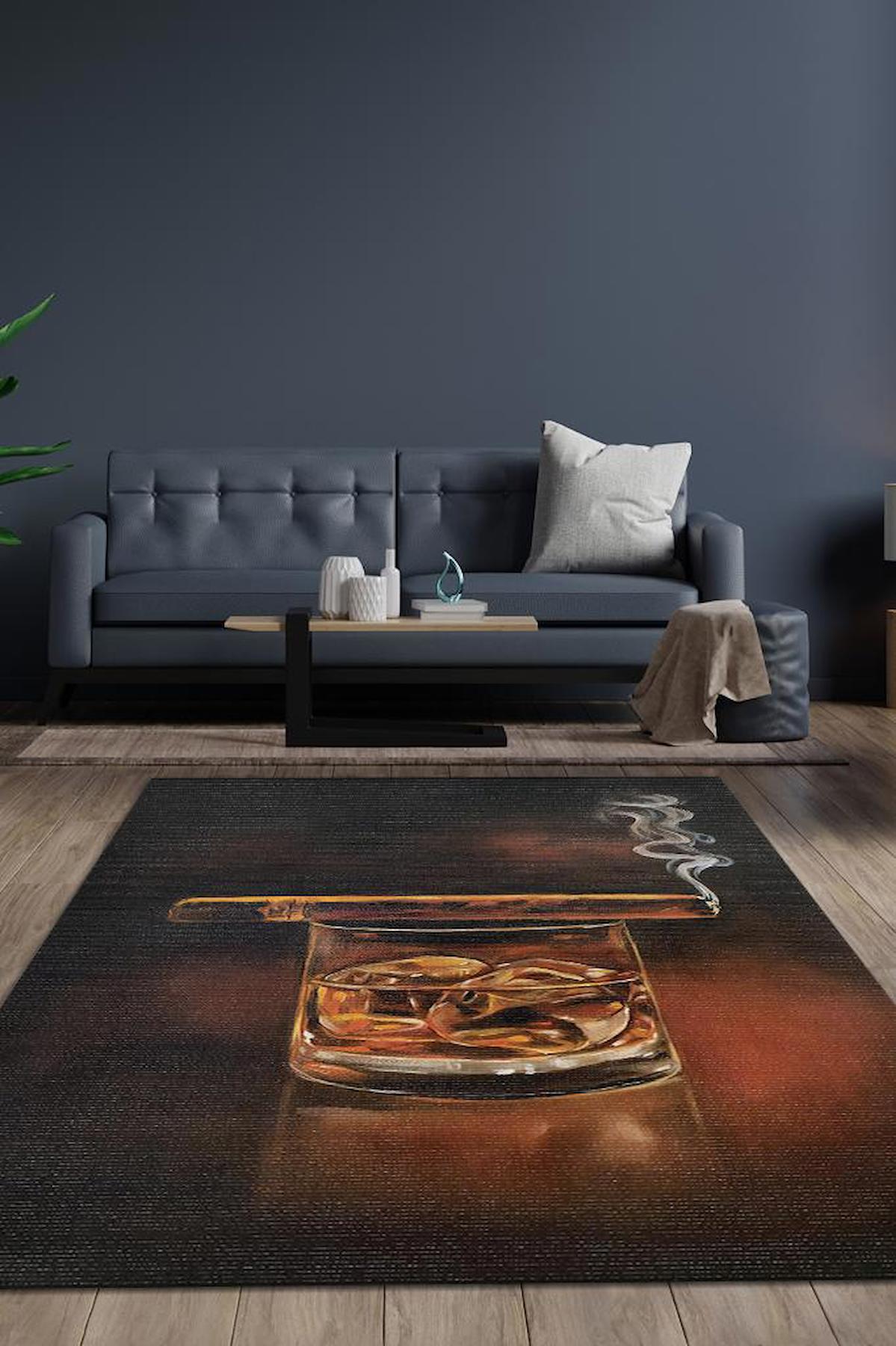 Homshtag Zenginlik Çok Renkli 4 mm Pamuk Antistatik Yıkanabilir İnce Kaymaz Dikdörtgen Makine Dokuma Salon Halısı 80x200 cm