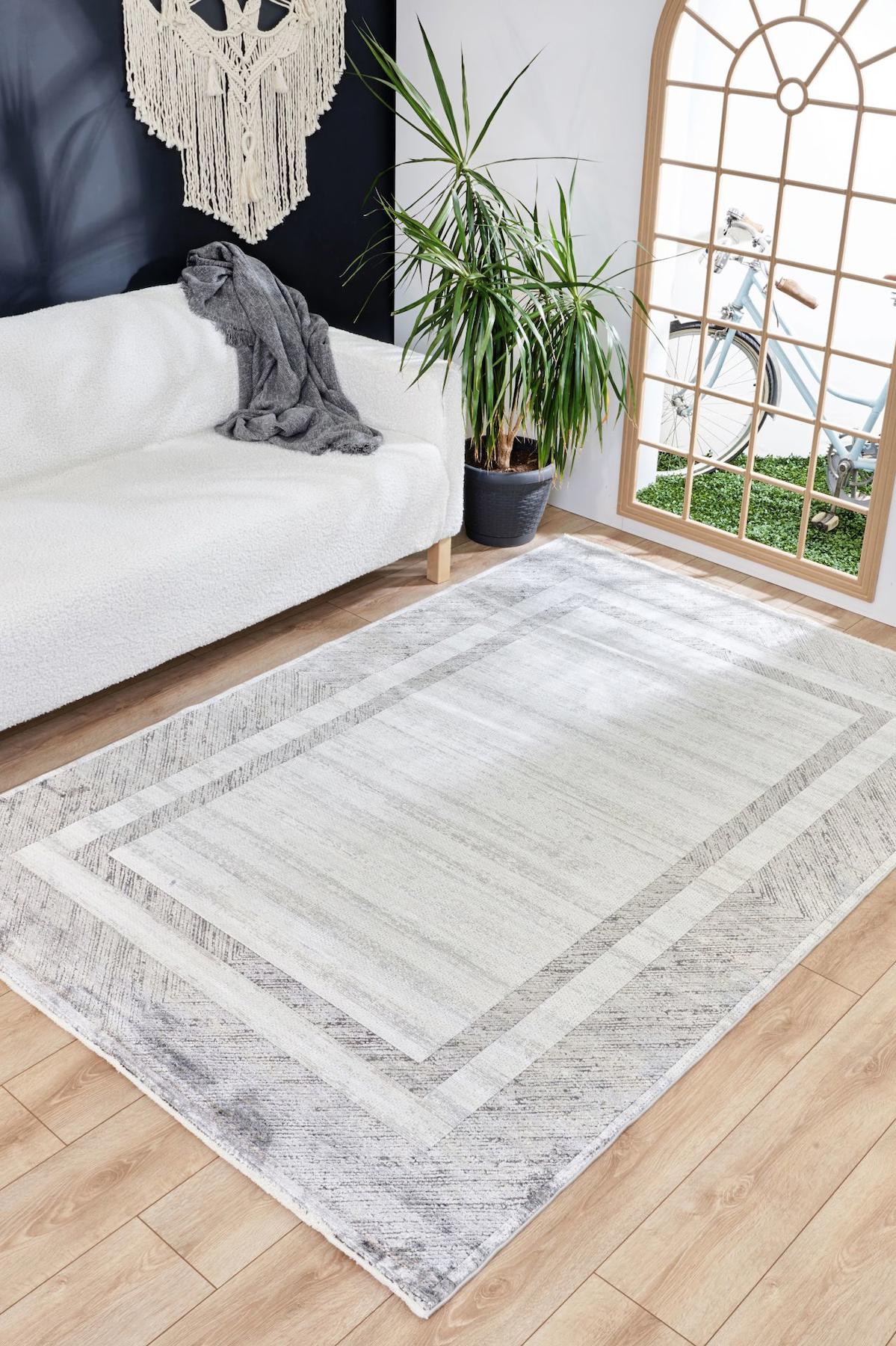 Apex Queen 8106 Çok Renkli Pamuk Yıkanabilir İnce Kaymaz Jüt Taban Dikdörtgen Makine Dokuma Salon Halısı 160x230 cm