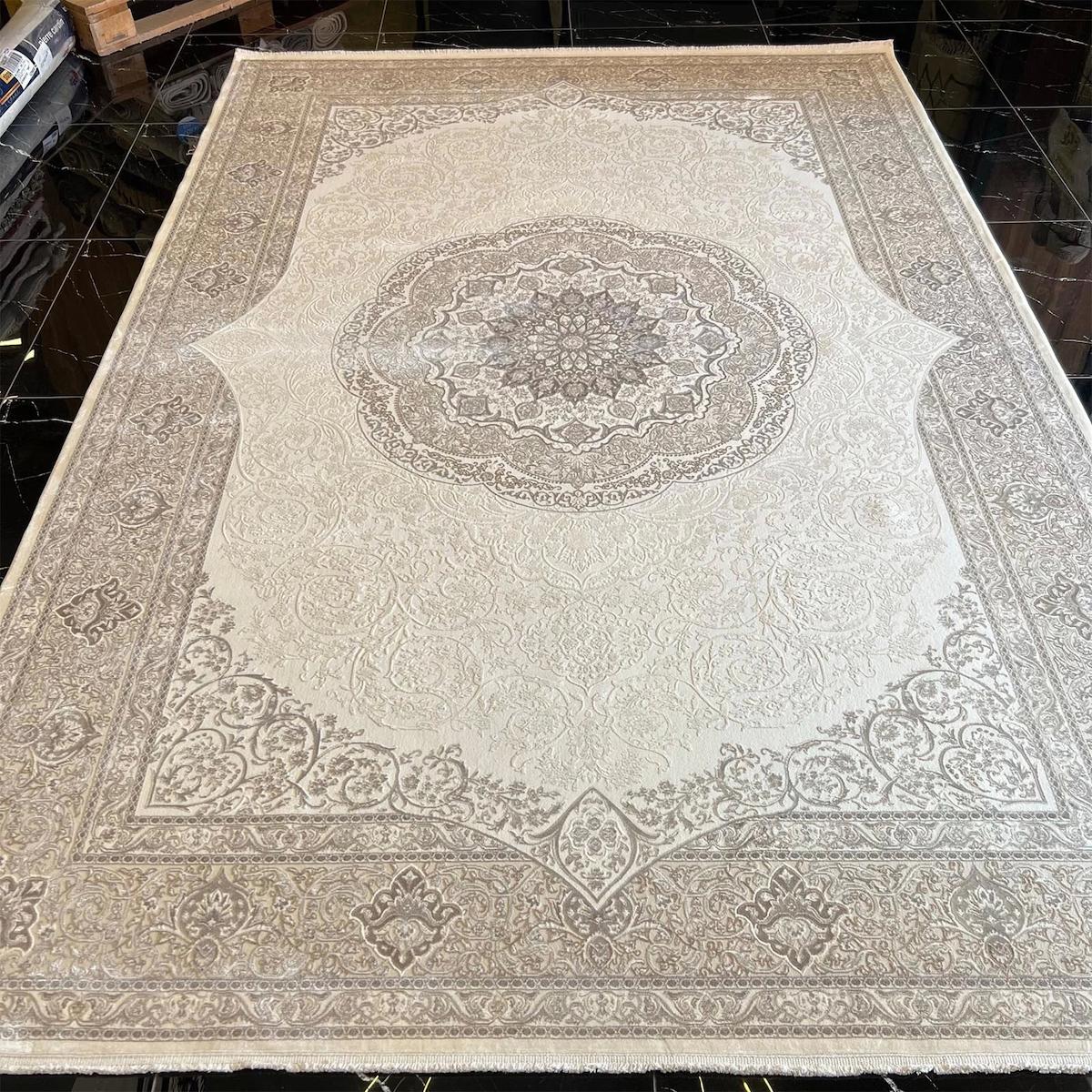 Sanat Halı Gusto 3731 Çok Renkli 7 mm Pamuk Antibakteriyel Yıkanabilir Kalın Kaymaz Lateks Taban Dikdörtgen Makine Dokuma Salon Halısı 140x200 cm