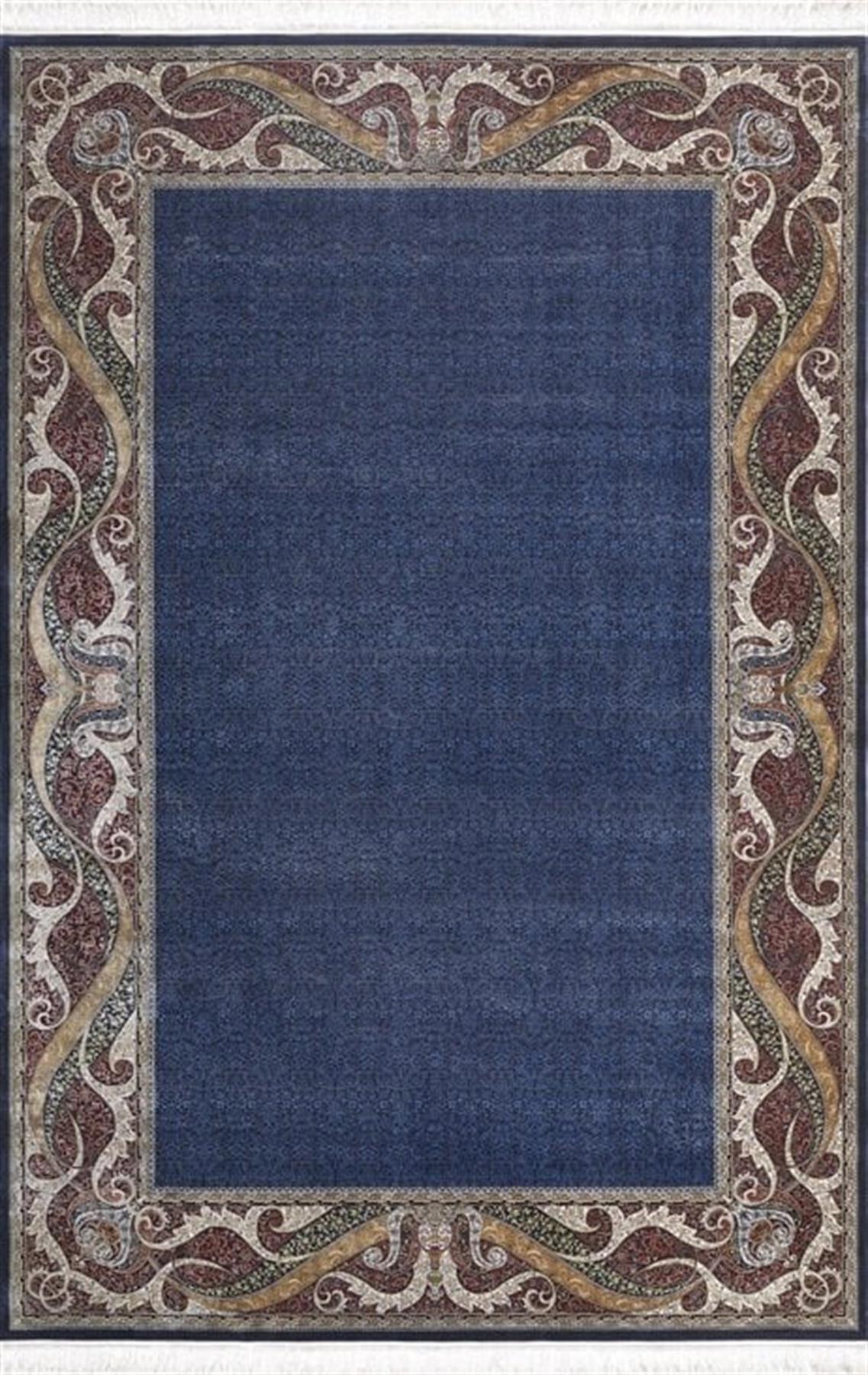 Artemis Halı Silk 5155B Lacivert 4 mm Akrilik Yıkanabilir İnce Kaymaz Jüt Taban Dikdörtgen Makine Dokuma Salon Halısı 120x180 cm