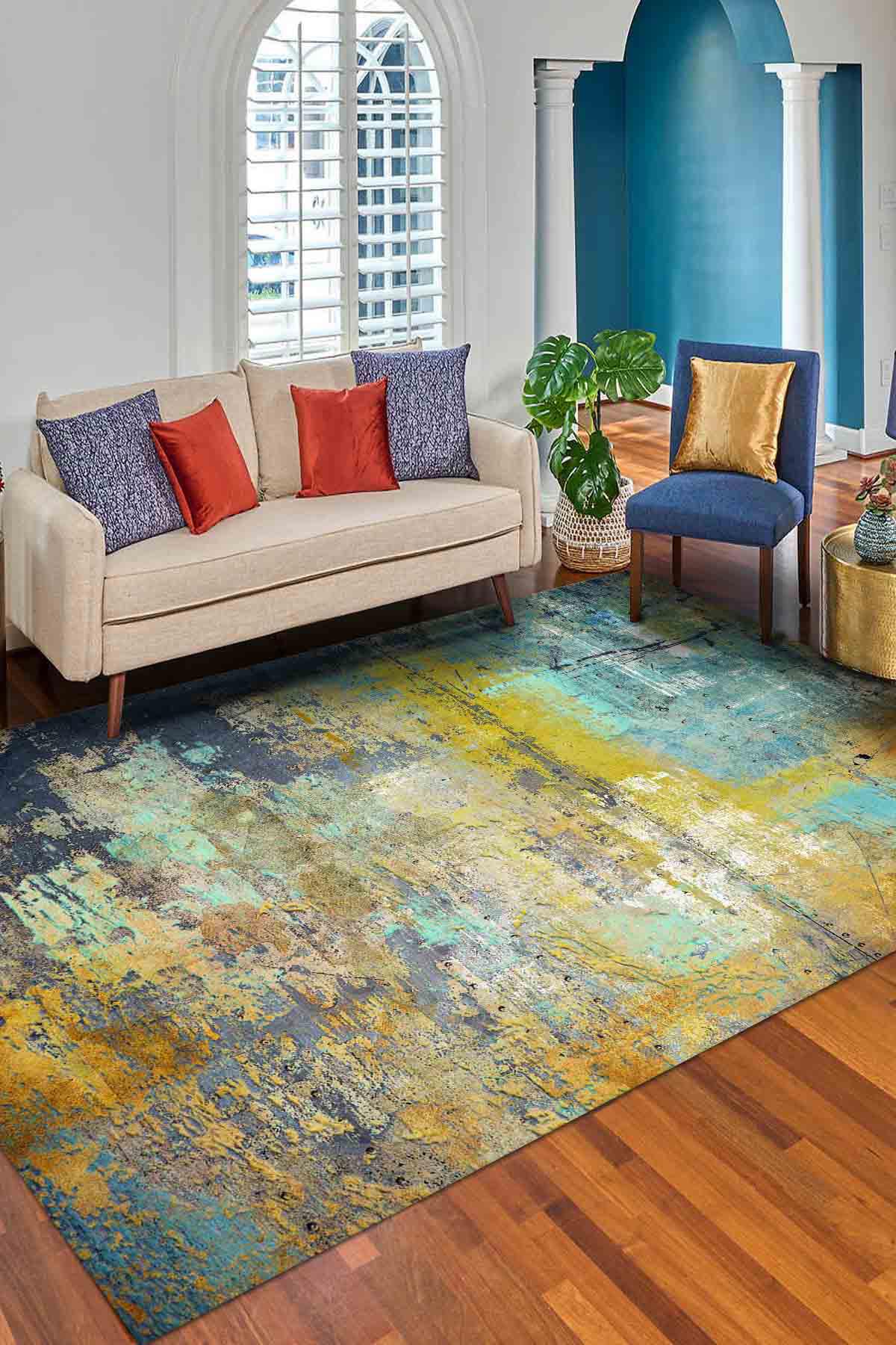 Latte Dizayn Beatriz Krem 0.5 mm Pamuk Yıkanabilir İnce Kaymaz Jüt Taban Dikdörtgen Makine Dokuma Salon Halısı 60x100 cm
