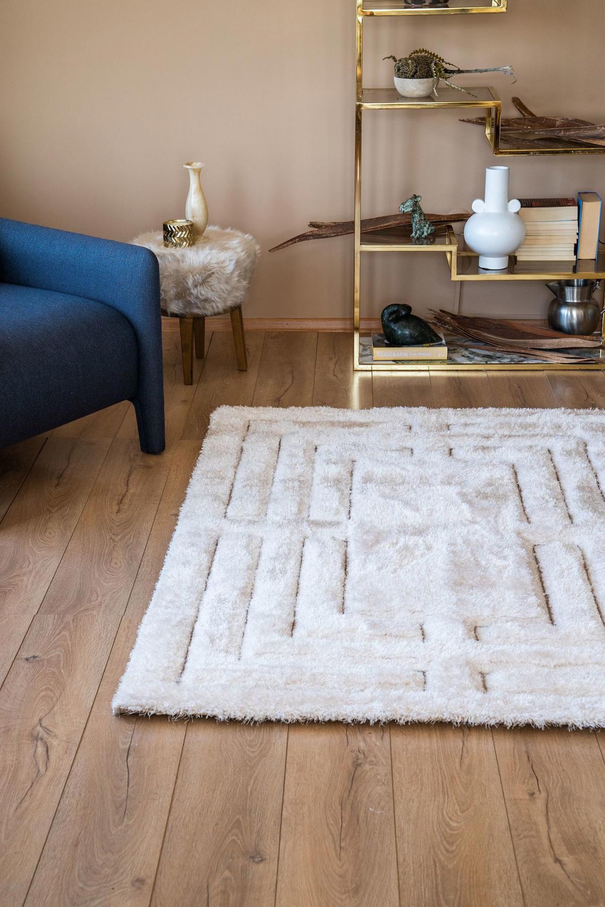Apex Florida 5232 Çok Renkli Viskon Yıkanabilir İnce Kaymaz Jüt Taban Dikdörtgen Makine Dokuma Salon Halısı 100x200 cm