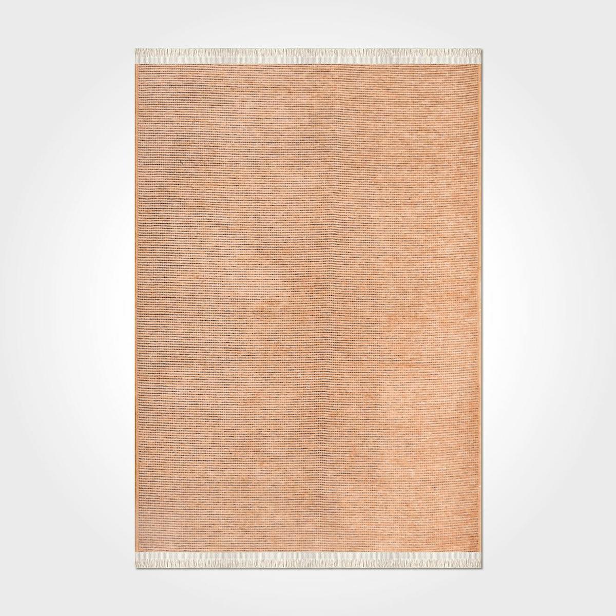 Crea Halı Azade 8203S Krem 7 mm Pamuk-Polyester Toz Tutmaz Yıkanabilir Orta Dikdörtgen Makine Dokuma Salon Halısı 80x150 cm