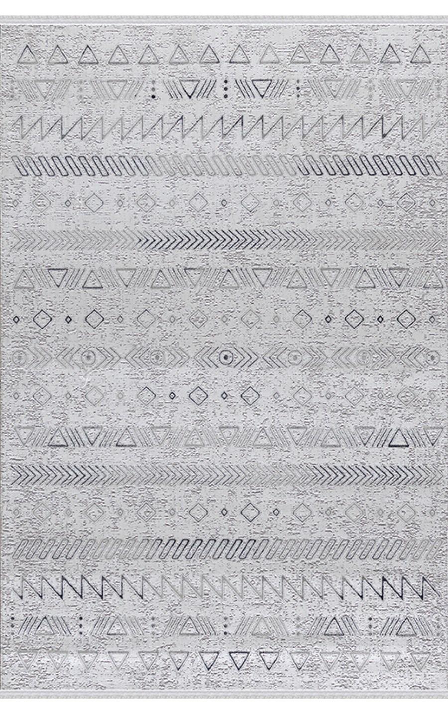 Padişah Zeugma Krem 5 mm Akrilik Toz Tutmaz Yıkanabilir İnce Kaymaz Dikdörtgen Makine Dokuma Salon Halısı 100x200 cm