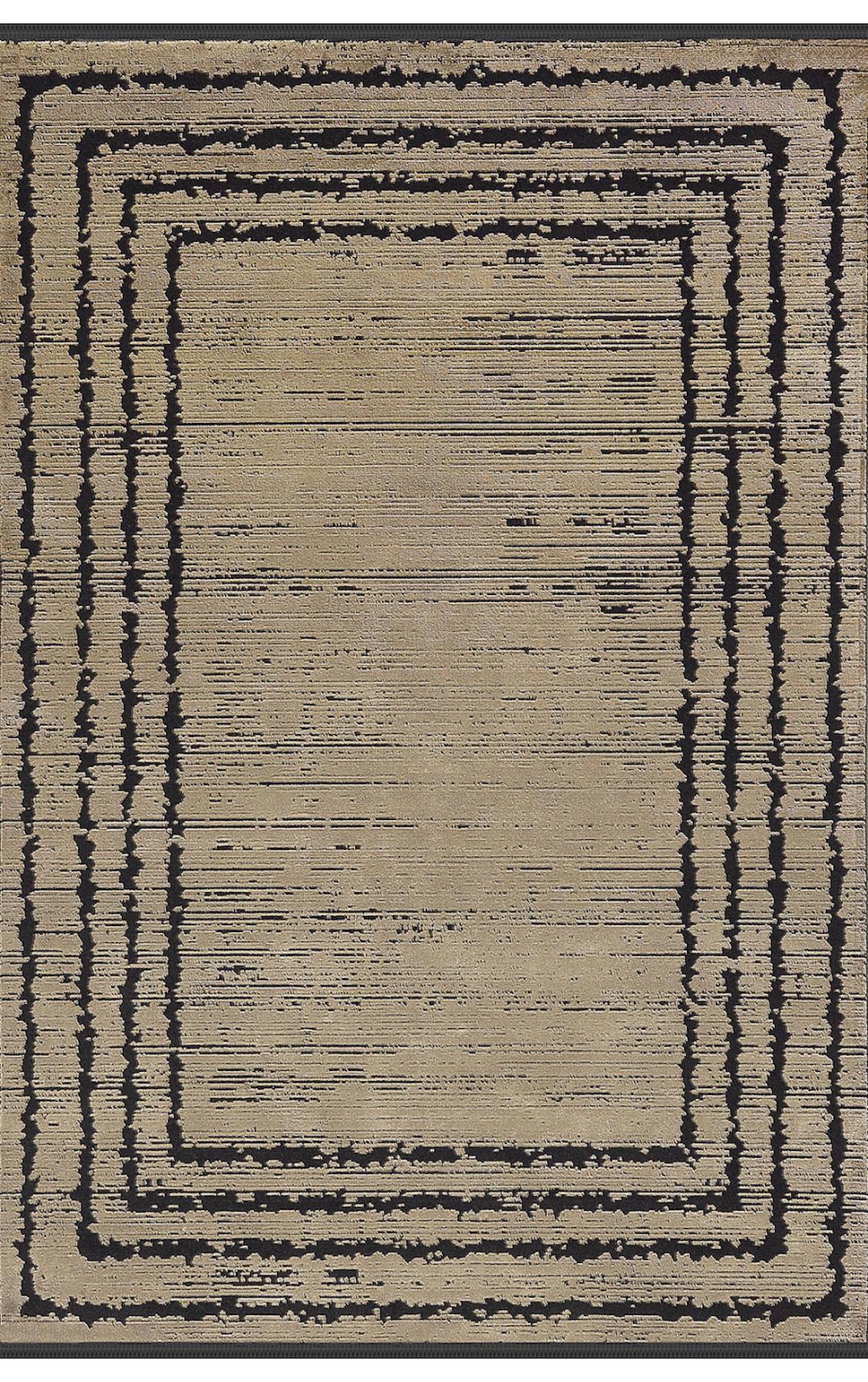 Padişah Bamboo Viva 34669 Kahverengi-Siyah 8 mm Bambu Leke Tutmaz Yıkanabilir İnce Dikdörtgen Makine Dokuma Salon Halısı 160x230 cm