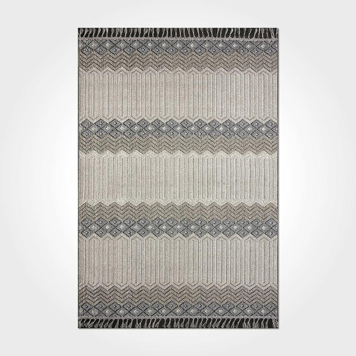 Crea Halı Nepal 9965N Krem 7 mm Polipropilen Toz Tutmaz Yıkanabilir Orta Geometrik Dikdörtgen Makine Dokuma Salon Halısı 80x200 cm