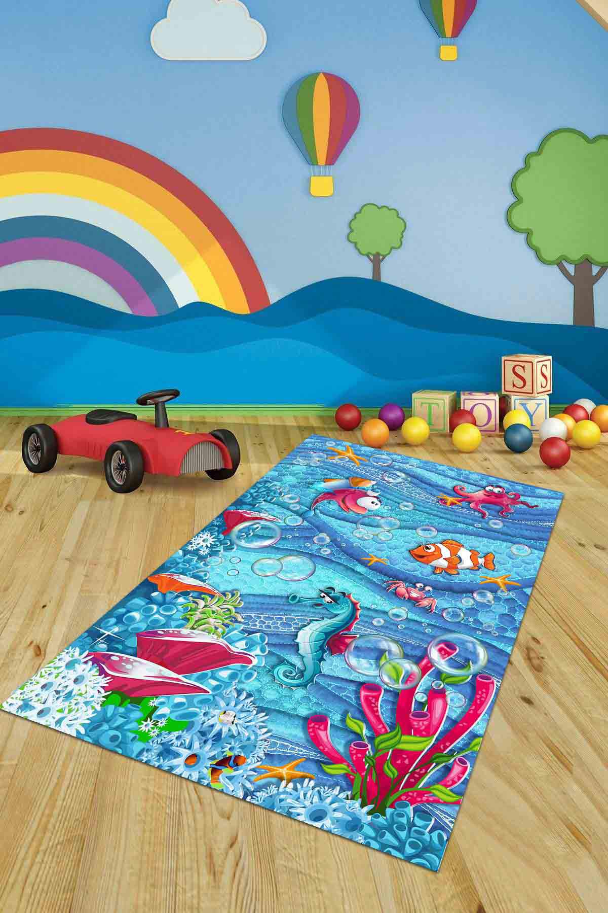 Latte Dizayn Elida Krem 0.5 mm Pamuk Antibakteriyel Yıkanabilir İnce Kaymaz Dikdörtgen Makine Dokuma Çocuk Odası Halısı 100x300 cm