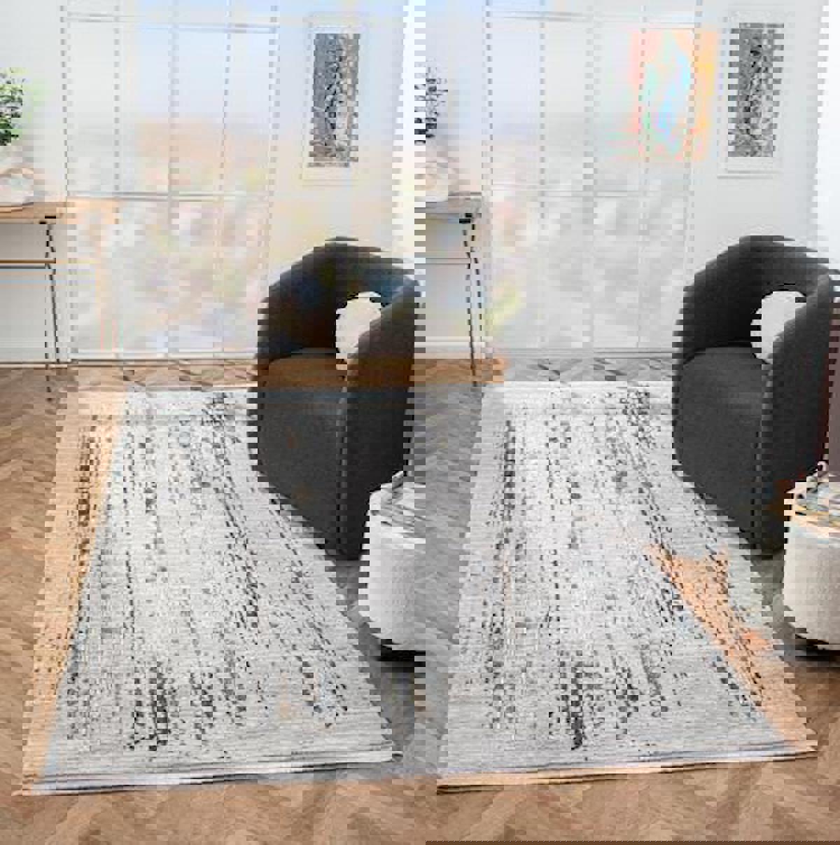 Çam Halı West WD008A Krem 9 mm Polyester Silinebilir Yıkanabilir Orta Dikdörtgen Makine Dokuma Salon Halısı 200x290 cm
