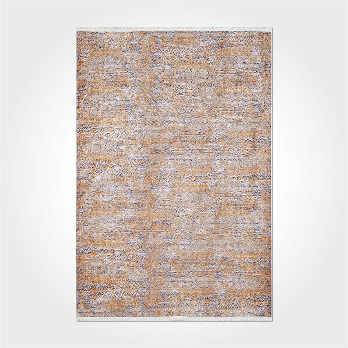 Crea Halı 2477PC Vizon Pamuk-Polyester Yıkanabilir İnce Kaymaz Pamuk Taban Soyut Temalı Dikdörtgen Makine Dokuma Salon Halısı 160x230 cm