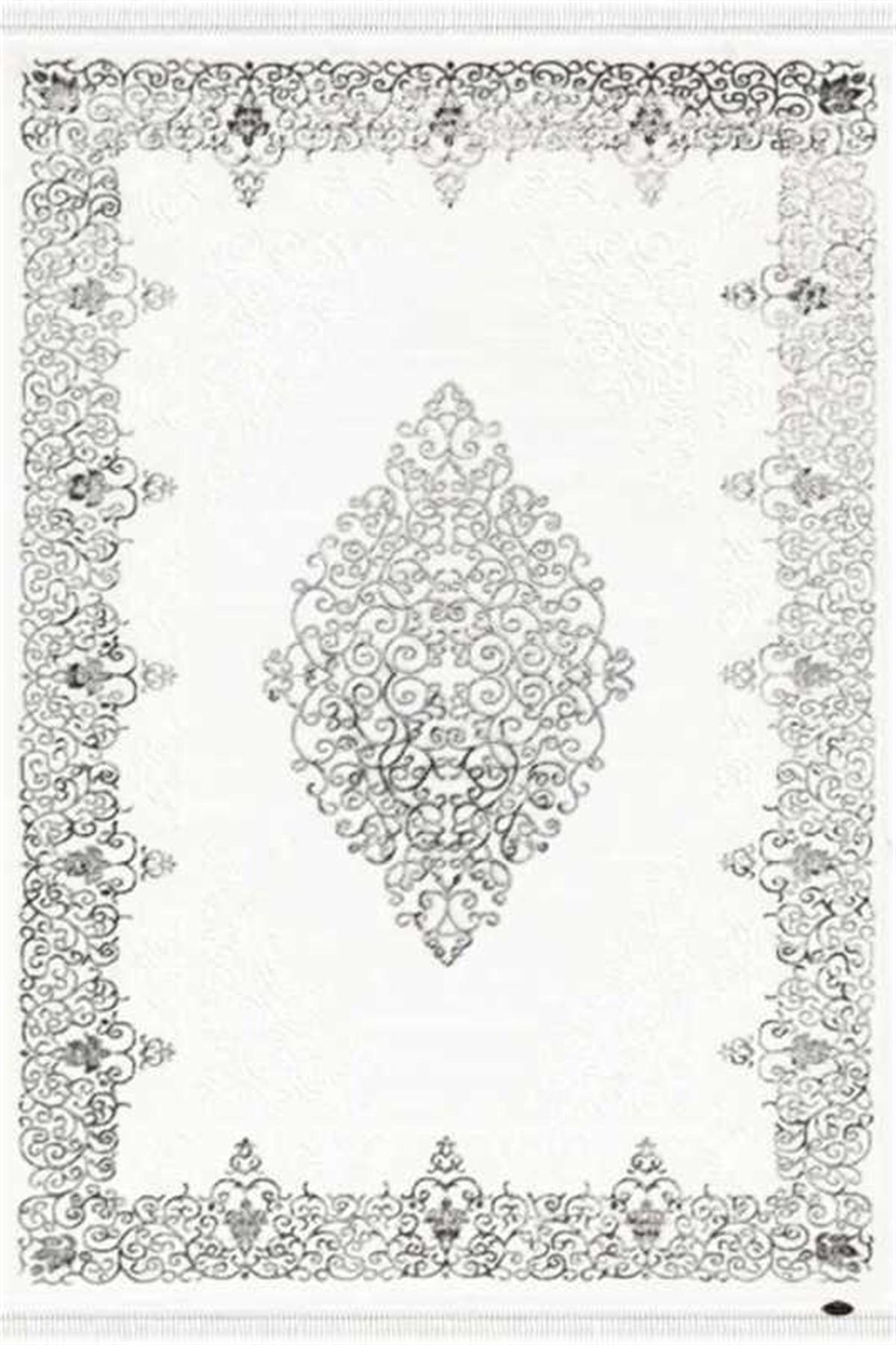 Dinarsu Gold GD001 Gri 12 mm Akrilik Silinebilir Yıkanabilir Orta Kaymaz Dikdörtgen Makine Dokuma Salon Halısı 160x235 cm