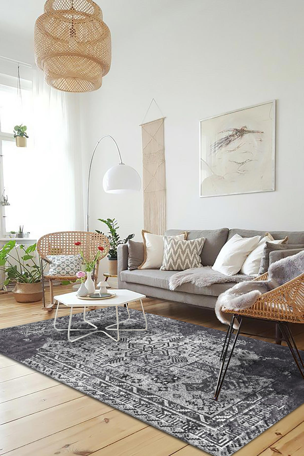 İlyaki Home Maggie Krem 0.8 mm Pamuk Antibakteriyel Yıkanabilir İnce Kaymaz Pamuk Taban Dikdörtgen Makine Dokuma Salon Halısı 160x350 cm