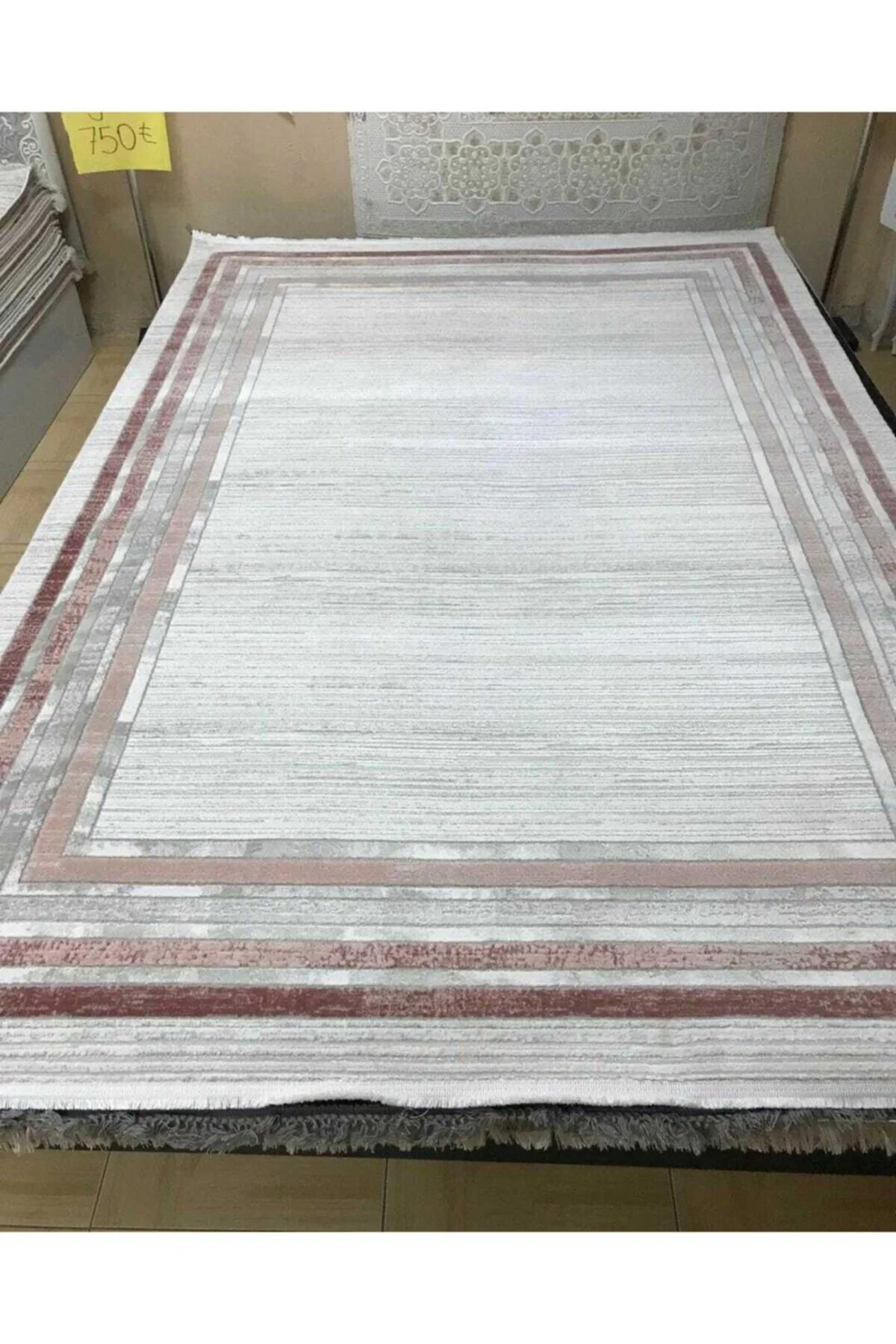 Merinos Diyez 34930 Çok Renkli 12 mm Akrilik Antibakteriyel Yıkanabilir İnce Kaymaz Dikdörtgen Makine Dokuma Salon Halısı 180x280 cm