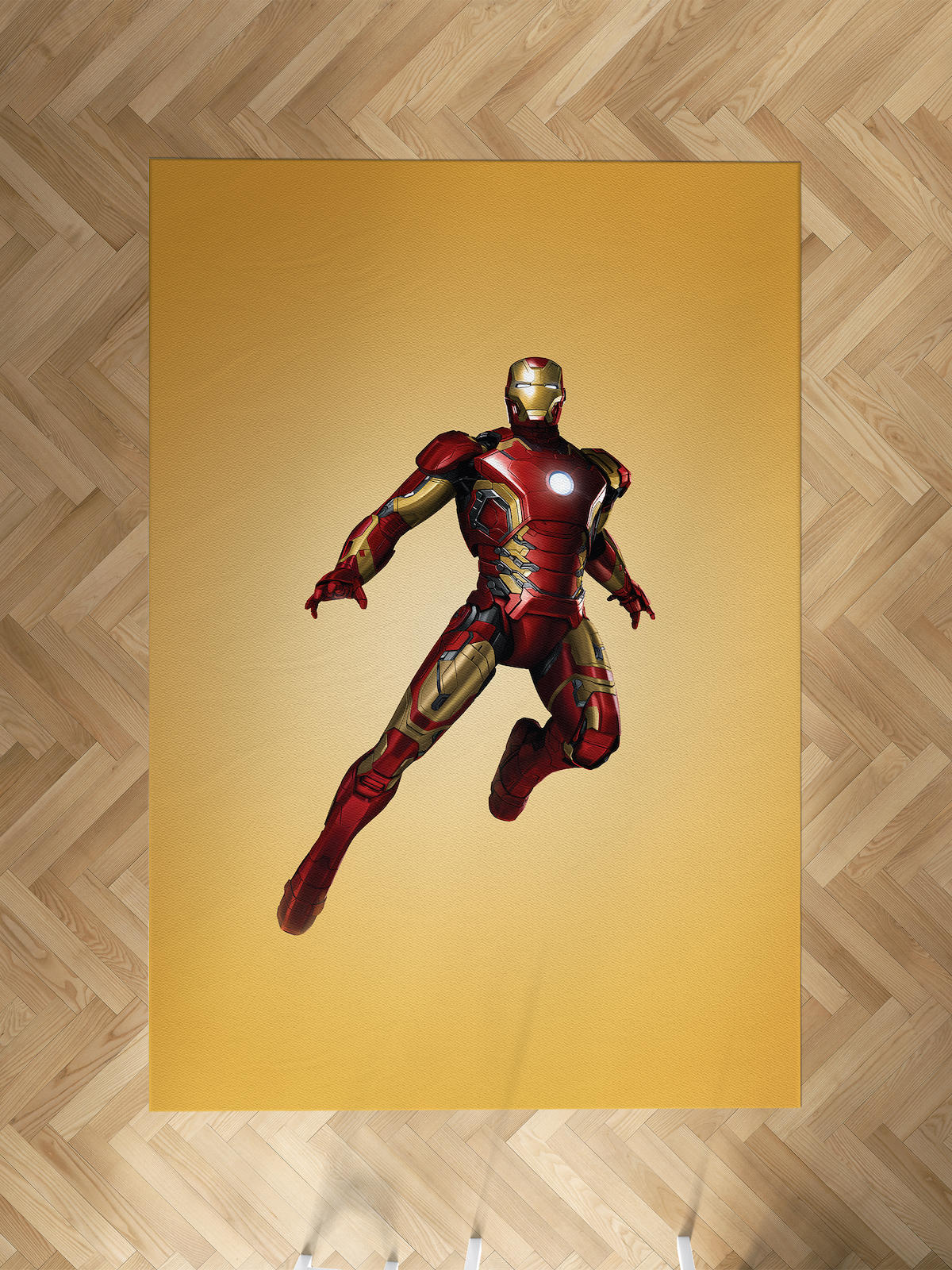 Mekta Home Ironman Krem 10 mm Antibakteriyel Yıkanabilir İnce Kaymaz Dot Taban Dikdörtgen Makine Dokuma Çocuk Odası Halısı 120x500 cm