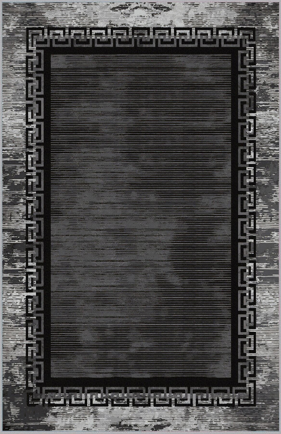 Rovigo Home RVG0474 Siyah 8 mm Polyester Antibakteriyel-Leke Tutmaz-Toz Tutmaz Yıkanabilir İnce Kaymaz Dot Taban Dikdörtgen Makine Dokuma Salon Halısı 180x180 cm