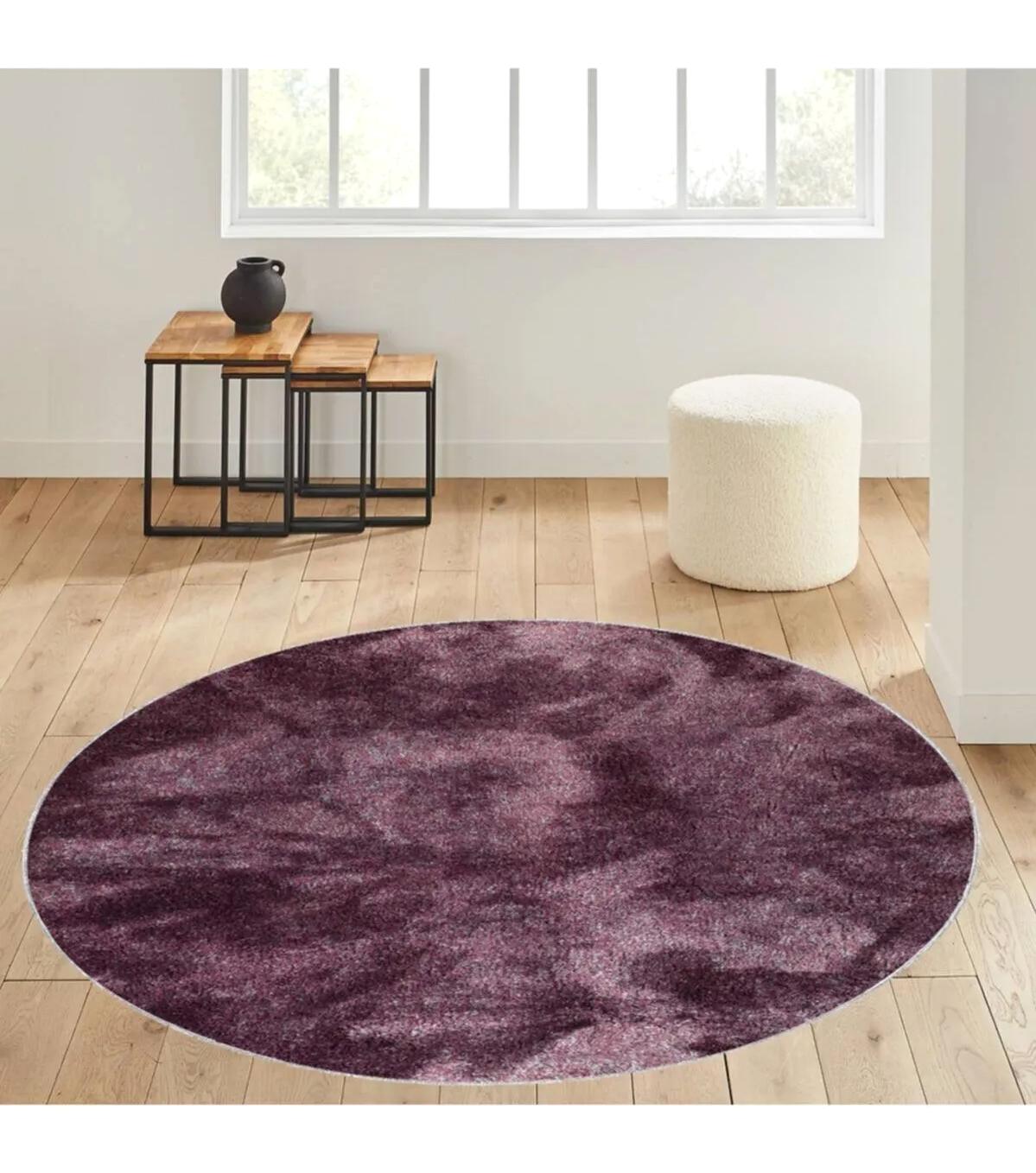 Rovigo Home RVG7090 Çok Renkli 8 mm Polyester Antibakteriyel-Leke Tutmaz-Toz Tutmaz Yıkanabilir İnce Kaymaz Dot Taban Yuvarlak Makine Dokuma Salon Halısı 120x180 cm