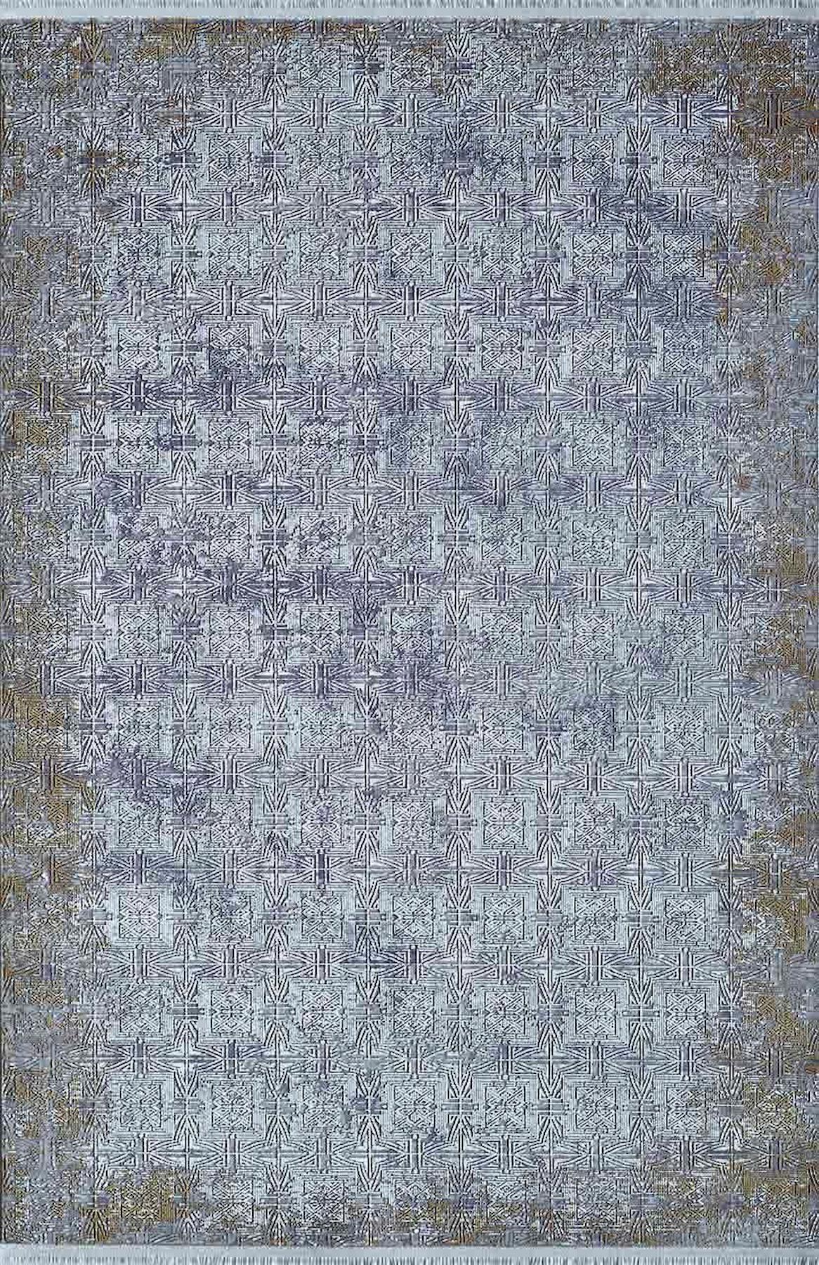 Artemis Halı Alegra 09105B Çok Renkli Polyester Yıkanabilir İnce Kaymaz Jüt Taban Dikdörtgen Makine Dokuma Salon Halısı 100x150 cm