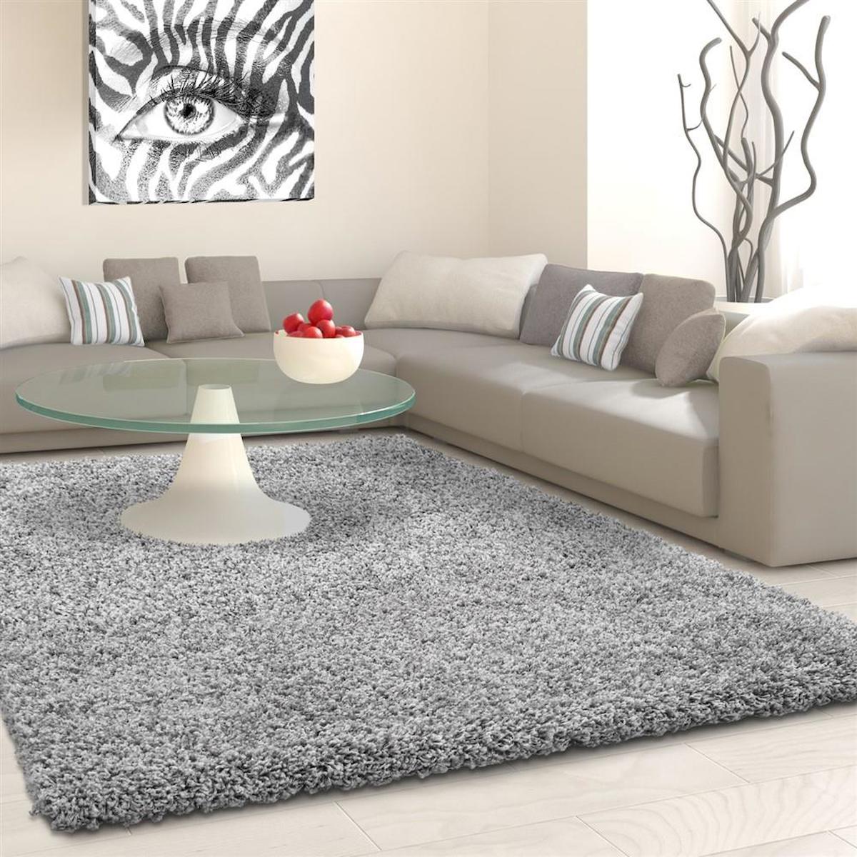 Red Halı Gri 30 mm Polipropilen Toz Tutmaz Yıkanabilir Kalın Kaymaz Dikdörtgen Makine Dokuma Salon Halısı 120x180 cm