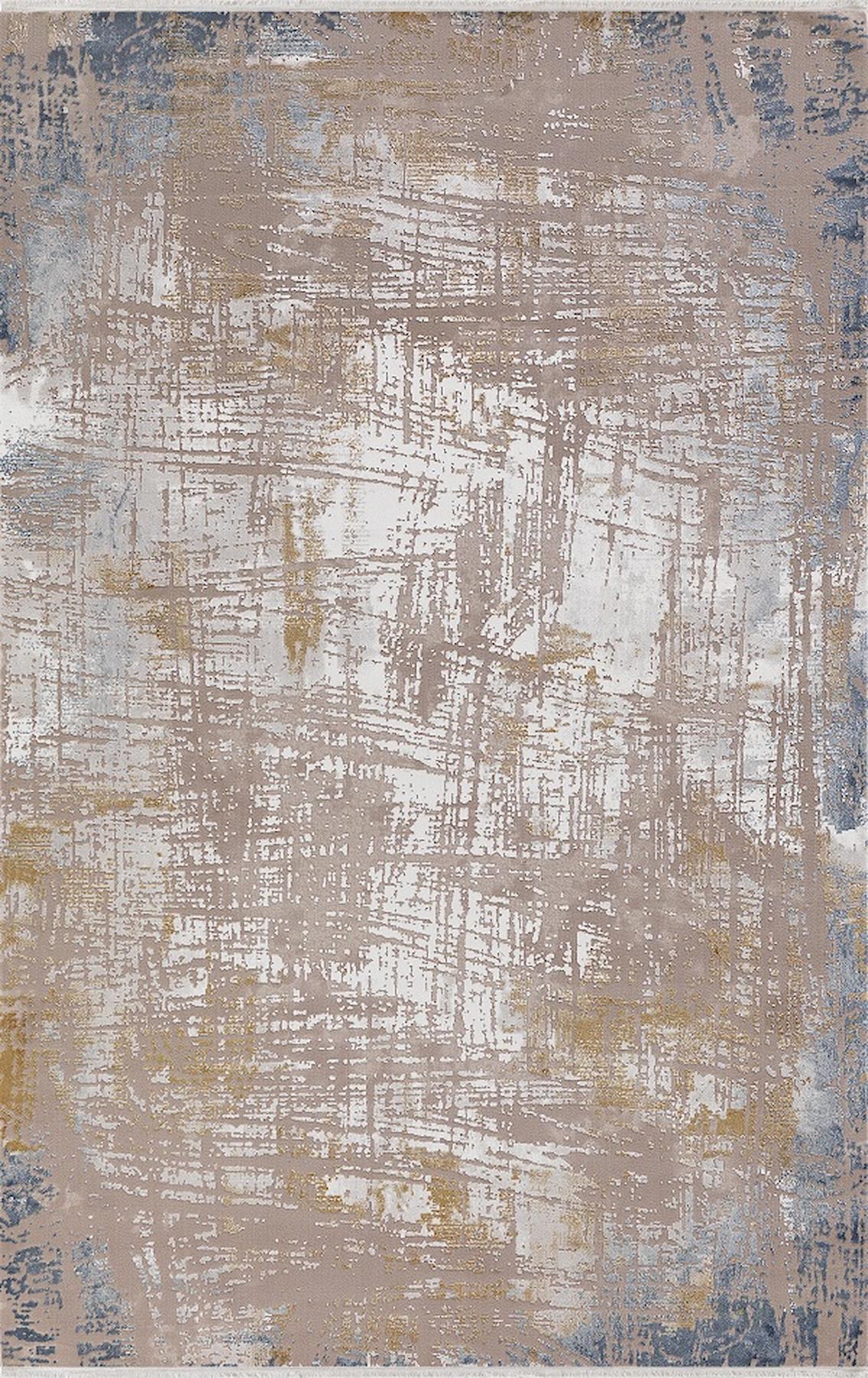 Merinos Thales 31945 Çok Renkli 11 mm Akrilik Yıkanabilir Kalın Kaymaz Dikdörtgen Makine Dokuma Salon Halısı 100x150 cm