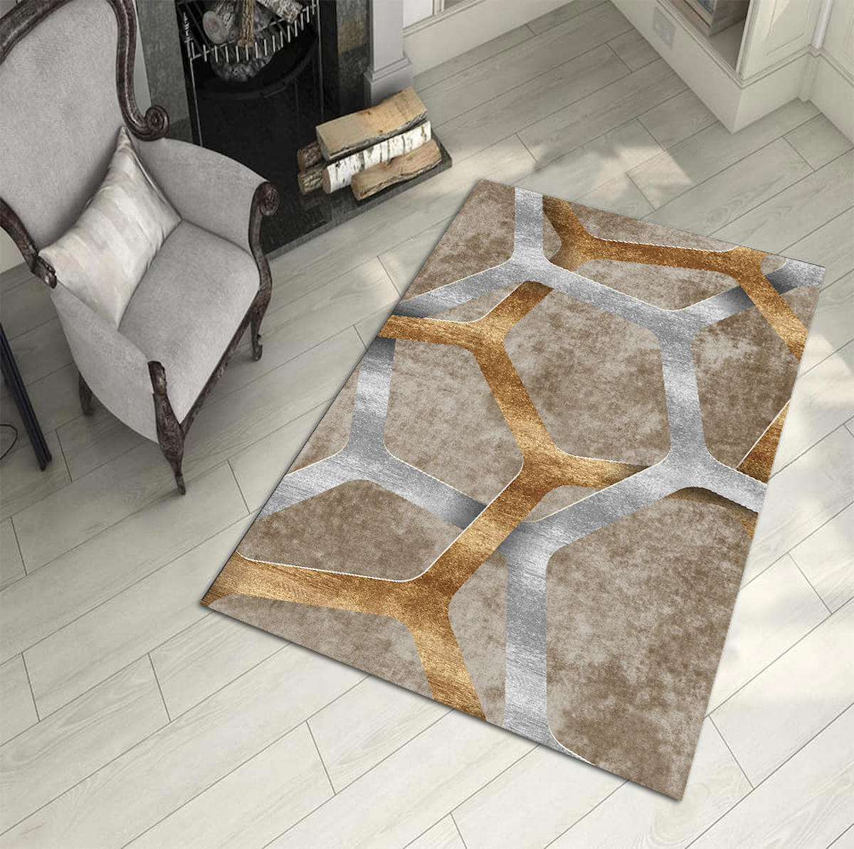 Aldora Krem 0.8 mm Polipropilen İnce Kaymaz Taban Dikdörtgen Makine Dokuma Halı 100x300 cm