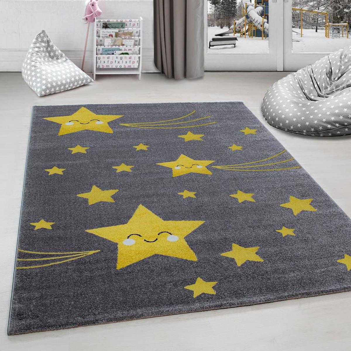 Red Halı Çok Renkli 11 mm Polipropilen Toz Tutmaz Yıkanabilir Kalın Kaymaz Jüt Taban Geometrik Dikdörtgen Makine Dokuma Çocuk Odası Halısı 140x200 cm