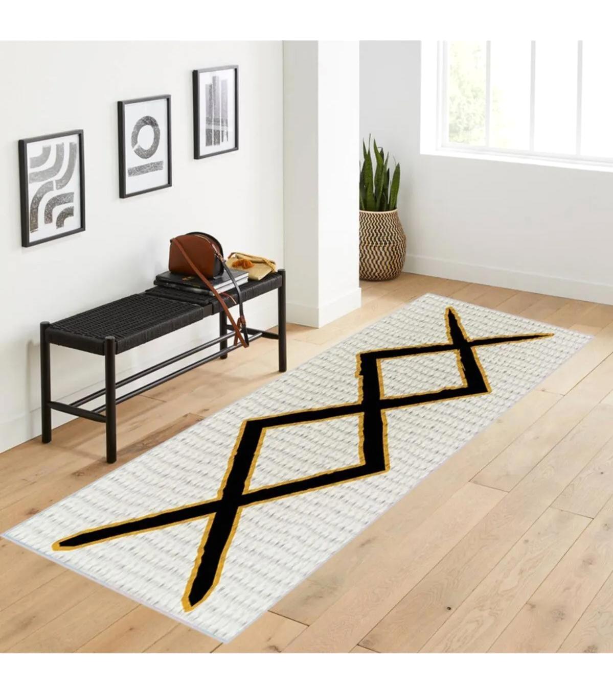 Rovigo Home RVG1731 Krem 8 mm Polyester Antibakteriyel-Leke Tutmaz-Toz Tutmaz Yıkanabilir İnce Kaymaz Dot Taban Dikdörtgen Makine Dokuma Salon Halısı 160x300 cm