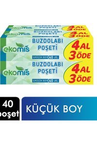 Ekomis Küçük Buz Dolabı Poşeti 4x40 Adet