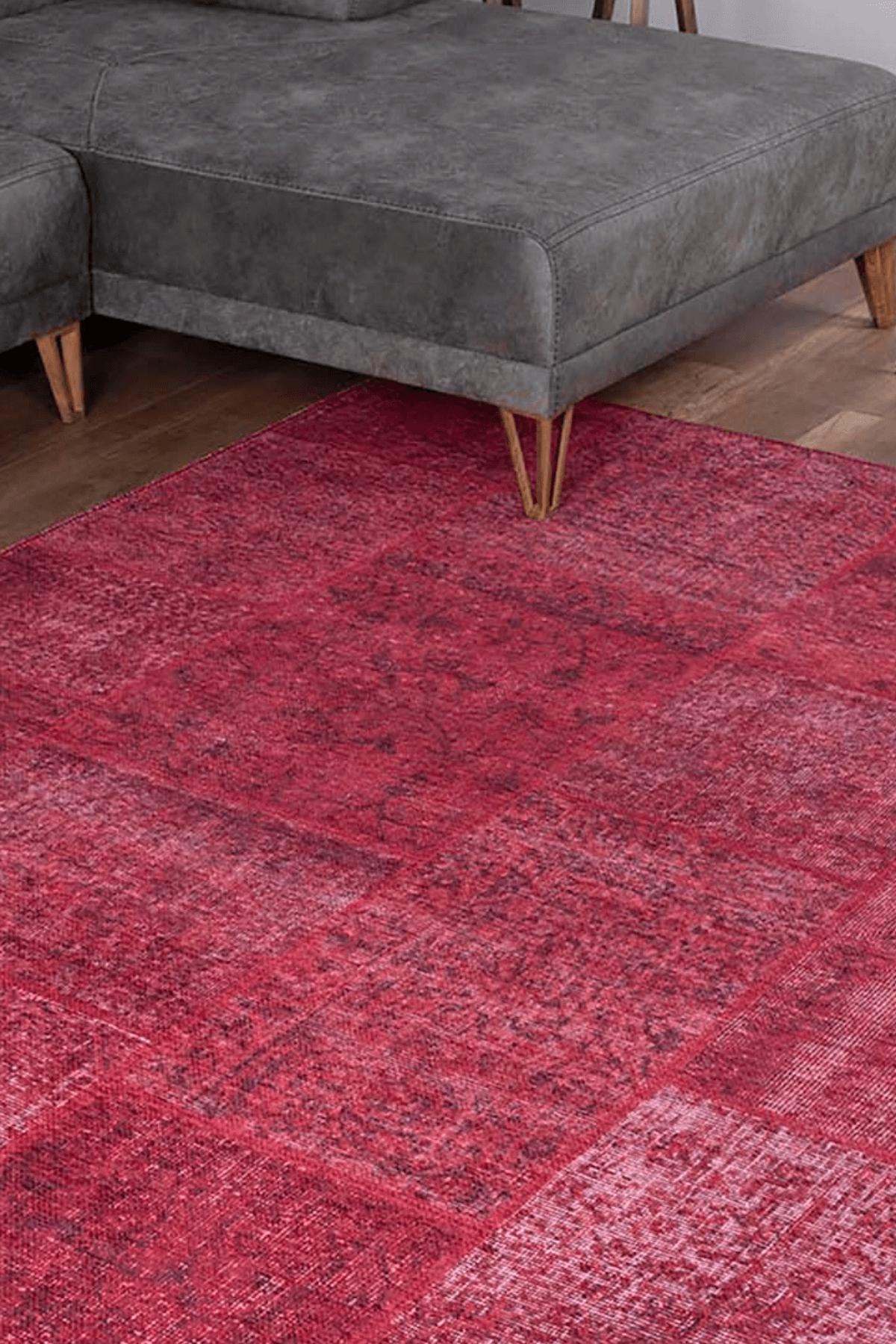 Artloop AL-164 Çok Renkli 4 mm Polyester Yıkanabilir İnce Kaymaz Jüt Taban Dikdörtgen Makine Dokuma Salon Halısı 160x230 cm