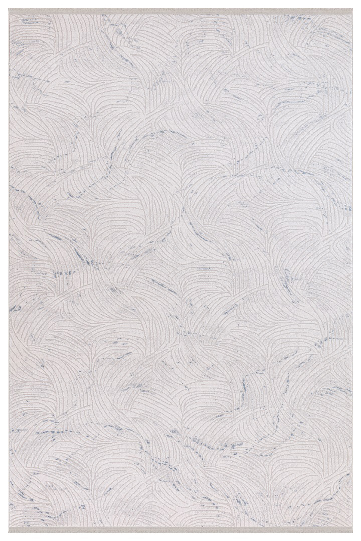 İpek Mekik Halı Fasilis 1305A Gri-Krem 7 mm Akrilik Yıkanabilir Orta Kaymaz Pamuk Taban Dikdörtgen Makine Dokuma Antre-Çocuk Odası-Salon-Yatak Odası Halısı 80x150 cm