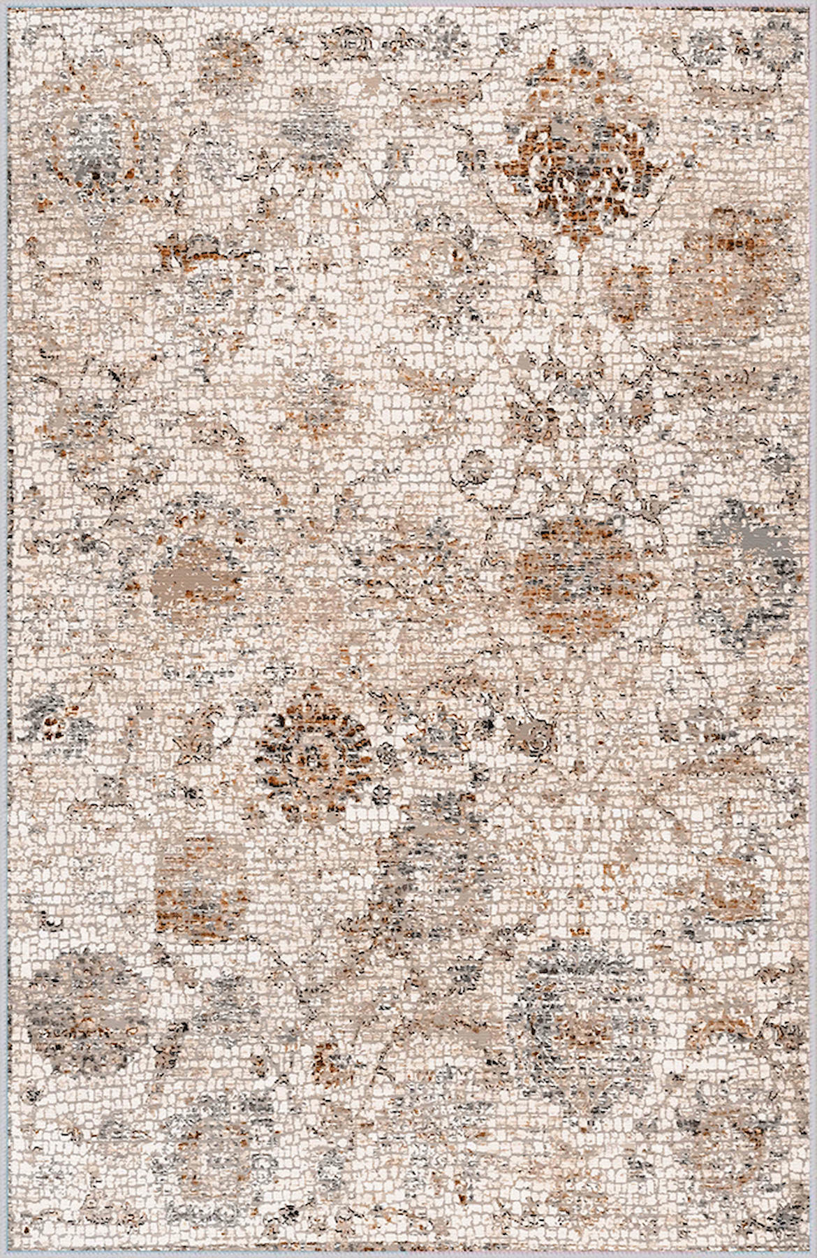 Rovigo Home RVG0344 Çok Renkli 8 mm Polyester Antibakteriyel-Leke Tutmaz-Toz Tutmaz Yıkanabilir İnce Kaymaz Dot Taban Dikdörtgen Makine Dokuma Salon Halısı 100x200 cm