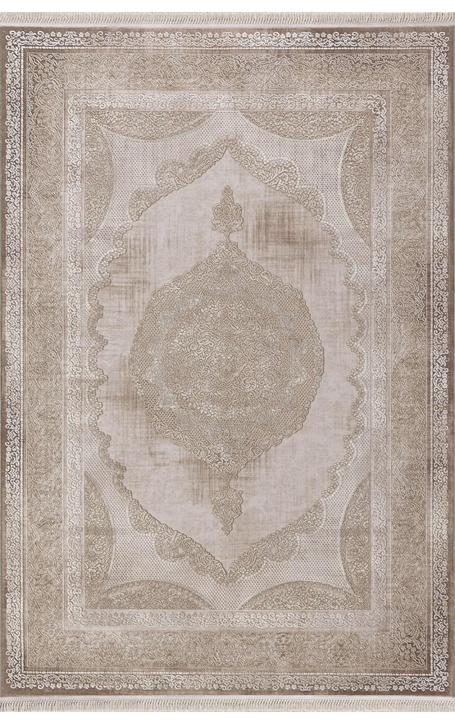 Padişah Santo 32840 Vizon 11 mm Akrilik Yumuşak Yıkanabilir İnce Dikdörtgen Makine Dokuma Salon Halısı 120x200 cm