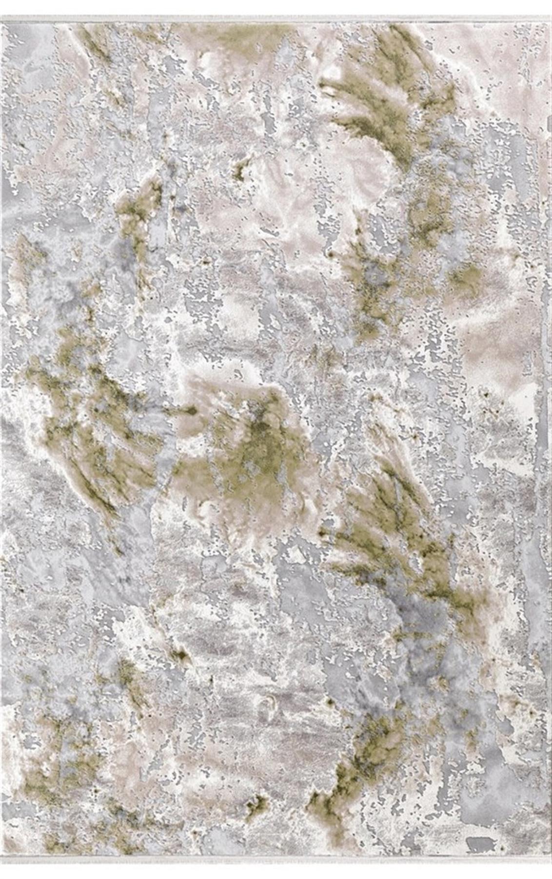 Dinarsu Electra 31973 Yeşil 11 mm Akrilik Silinebilir Yıkanabilir Orta Kaymaz Dikdörtgen Makine Dokuma Salon Halısı 80x250 cm