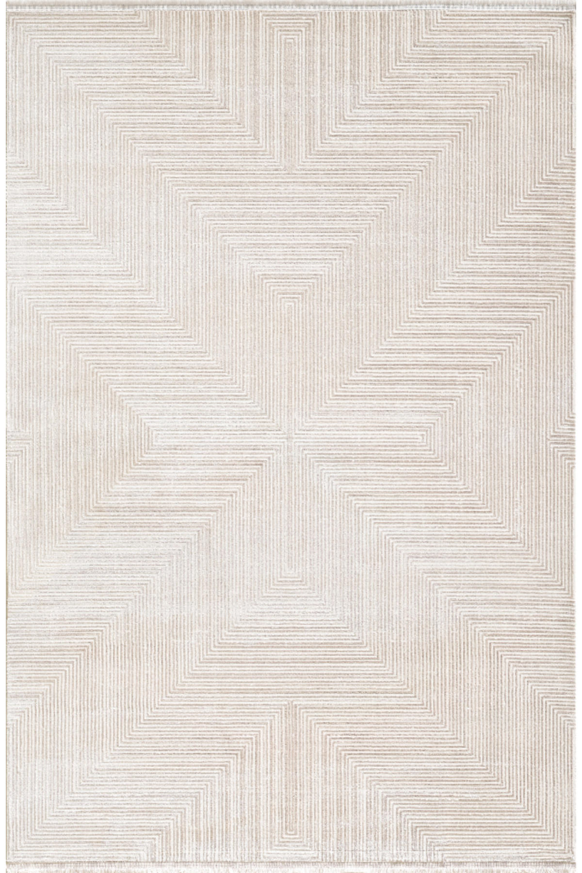 Pierre Cardin Marcel Krem 7 mm Viskon Yumuşak Yıkanabilir İnce Kaymaz Dikdörtgen Makine Dokuma Salon Halısı 120x180 cm