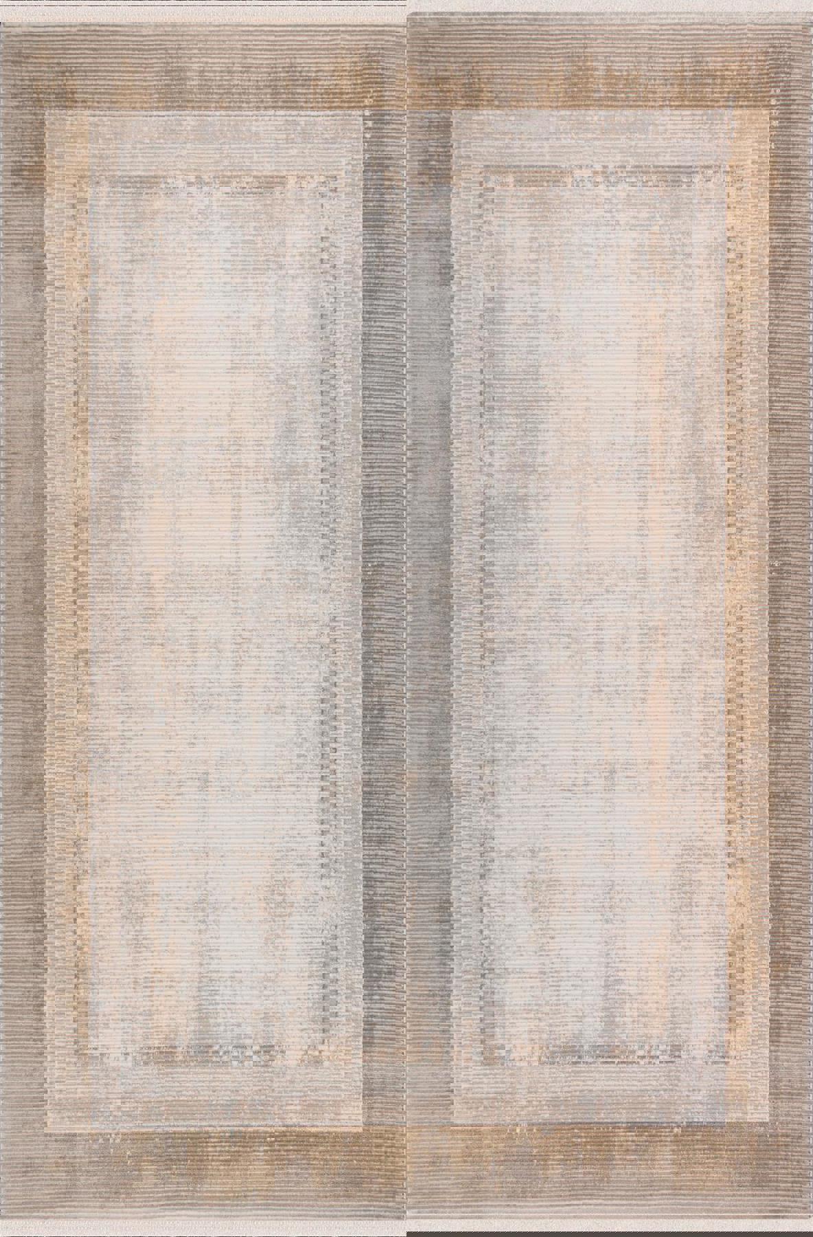 Sanat Halı Hera 3554 Krem 11 mm Polyester Antibakteriyel Yıkanabilir Kalın Kaymaz Lateks Taban Dikdörtgen Makine Dokuma Salon Halısı 180x250 cm