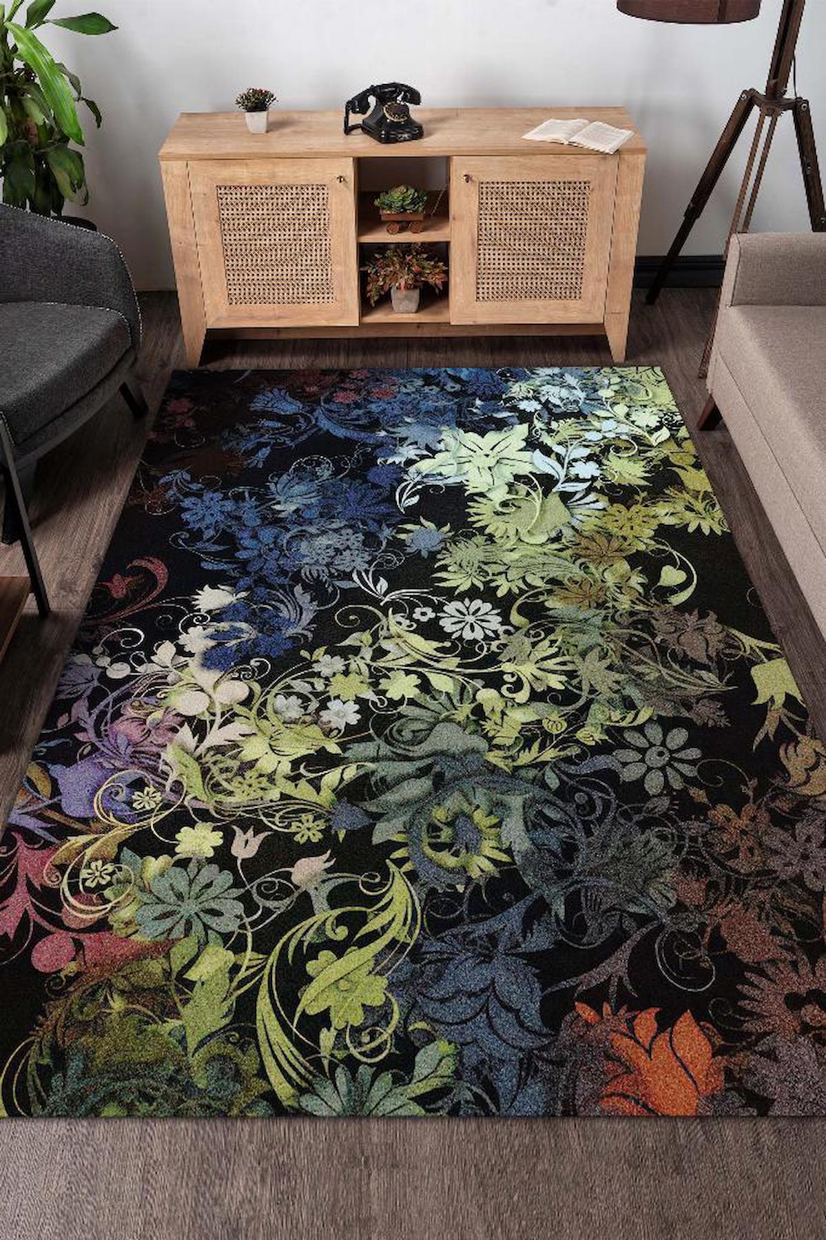 Homshtag Sarmaşık Gibi Krem 4 mm Pamuk Antistatik Yıkanabilir İnce Kaymaz Dikdörtgen Makine Dokuma Salon Halısı 180x280 cm
