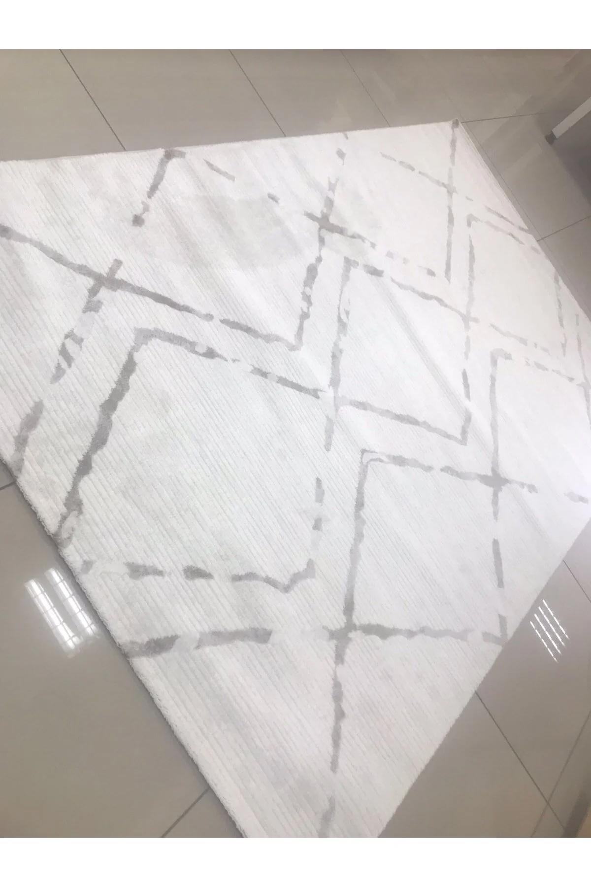 Merinos Country 36213 Krem 9 mm Akrilik Yıkanabilir Orta Dikdörtgen Makine Dokuma Salon Halısı 120 cm
