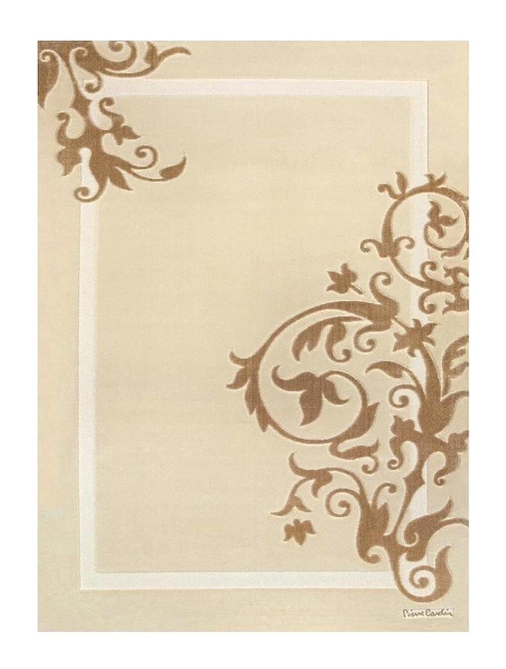 Pierre Cardin Elysee 0850C Krem 13 mm Akrilik Yumuşak Yıkanabilir Kalın Kaymaz Dikdörtgen Makine Dokuma Salon Halısı 80x150 cm