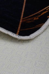 Dijidekor Siyah 7 mm Polipropilen Yıkanabilir Orta Kaymaz Dot Taban Dikdörtgen Makine Dokuma Oturma Odası Halısı 100x150 cm