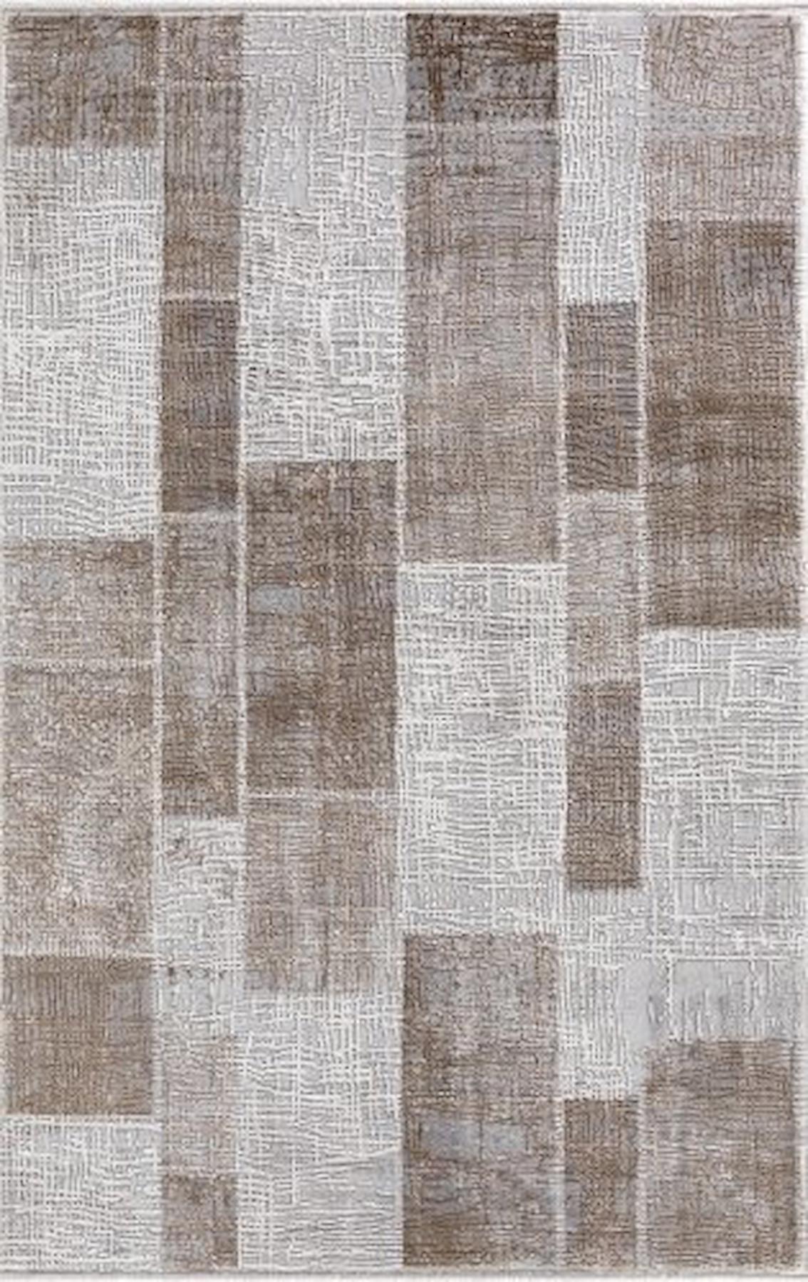 Merinos Therapy 19124 Krem 12 mm Viskon Yumuşak Yıkanabilir kalın Kaymaz Dikdörtgen Makine Dokuma Salon Halısı 160x230 cm