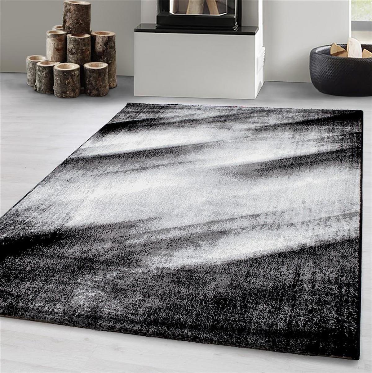 Red Halı Siyah 13 mm Polipropilen Antibakteriyel Yıkanabilir Kalın Kaymaz Dikdörtgen Makine Dokuma Salon Halısı 100x150 cm