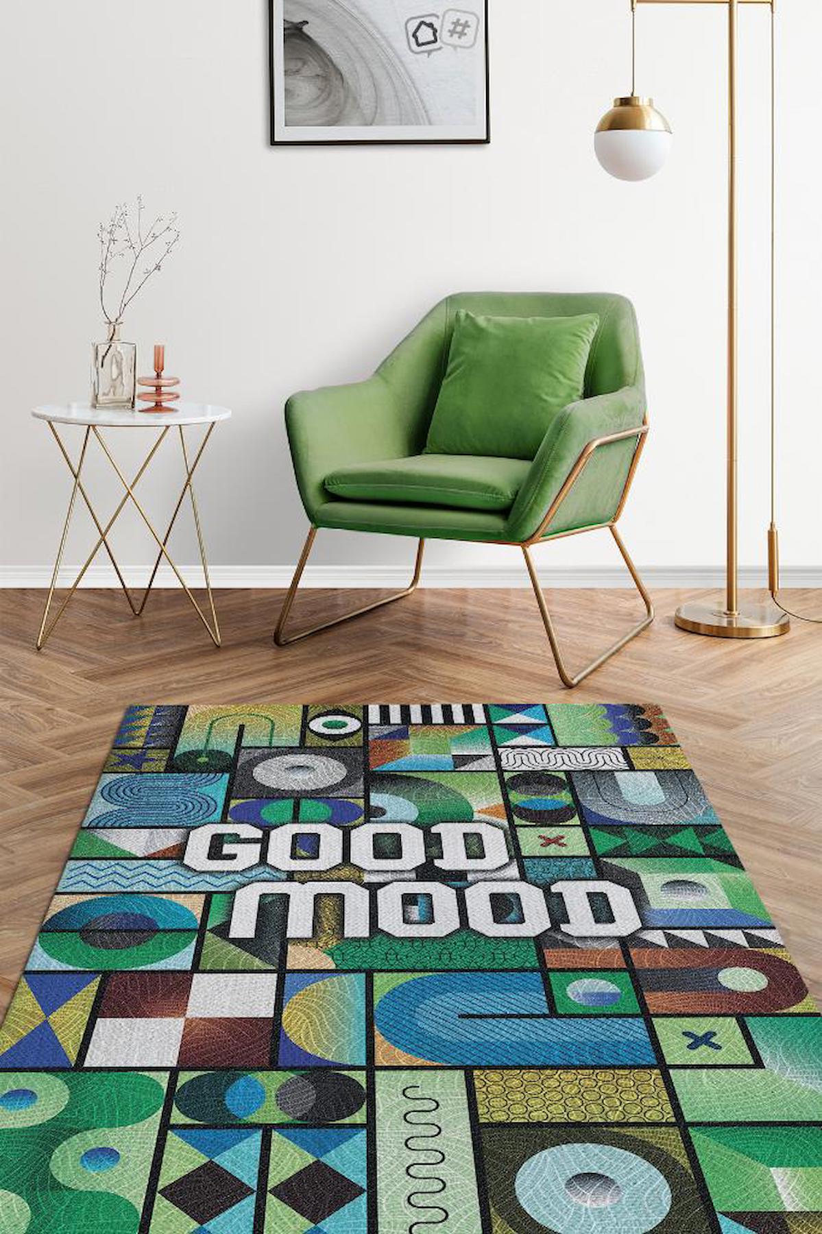 Homshtag İyi Hal Krem 4 mm Pamuk Antistatik Yıkanabilir İnce Kaymaz Dikdörtgen Makine Dokuma Salon Halısı 120x170 cm
