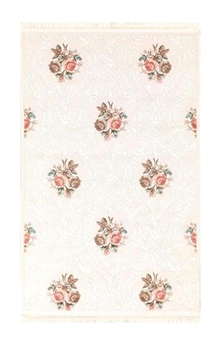 Merinos Bergama Lux BG009 Çok Renkli 10 mm Akrilik Antialerjenik Yıkanabilir İnce Kaymaz Dikdörtgen Makine Dokuma Salon Halısı 120x200 cm