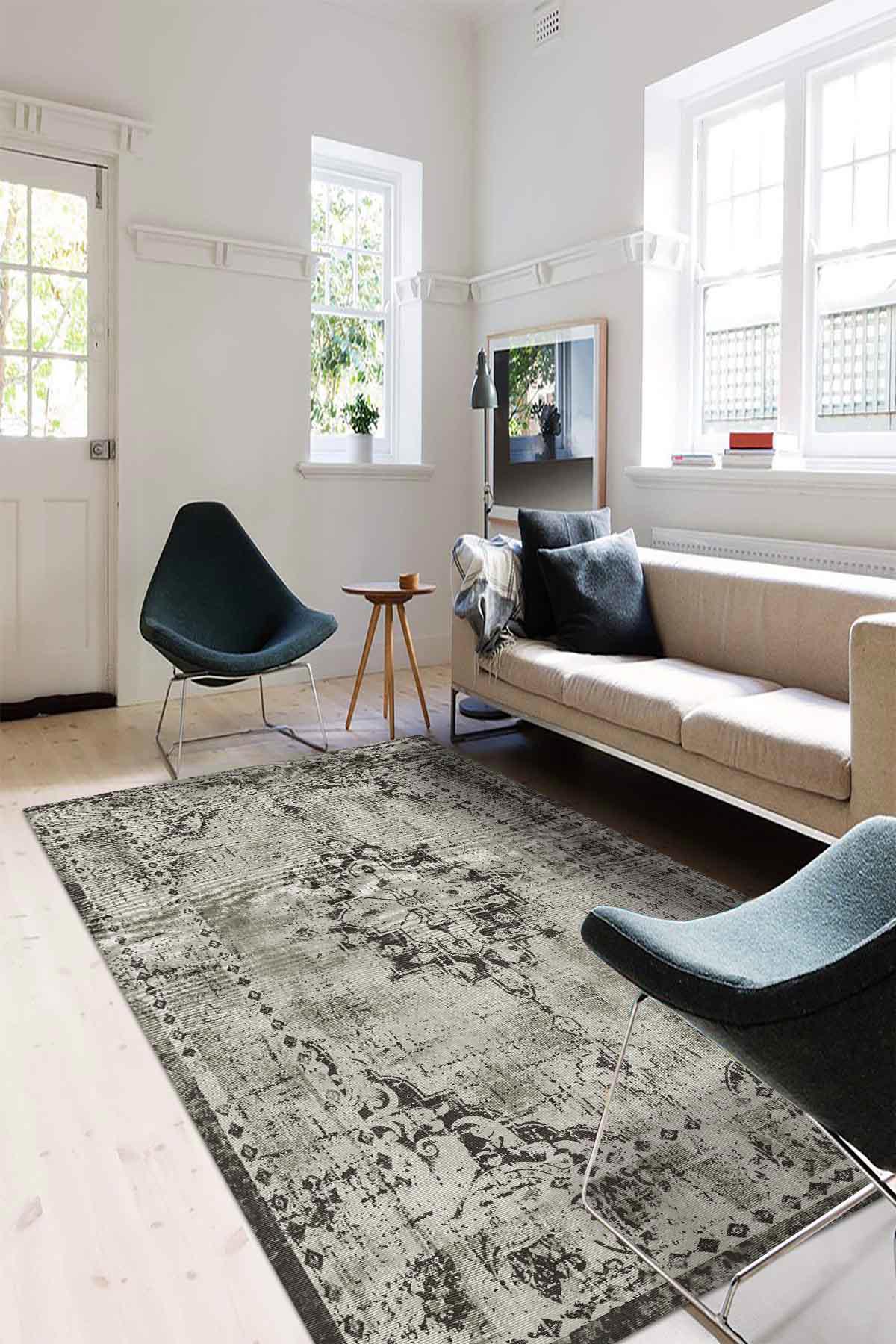 Aida Home Lady Krem 0.5 mm Pamuk Antibakteriyel Yıkanabilir İnce Kaymaz Pamuk Taban Dikdörtgen Makine Dokuma Çocuk Odası-Salon Halısı 80x1100 cm