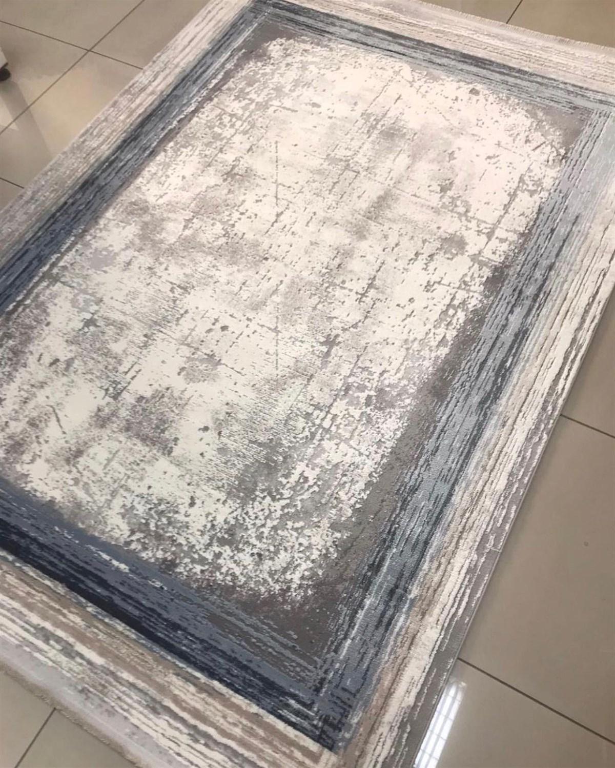 Merinos Therapy 34665 Gri 12 mm Akrilik Yumuşak Yıkanabilir Kalın Kaymaz Dikdörtgen Makine Dokuma Salon Halısı 100x200 cm