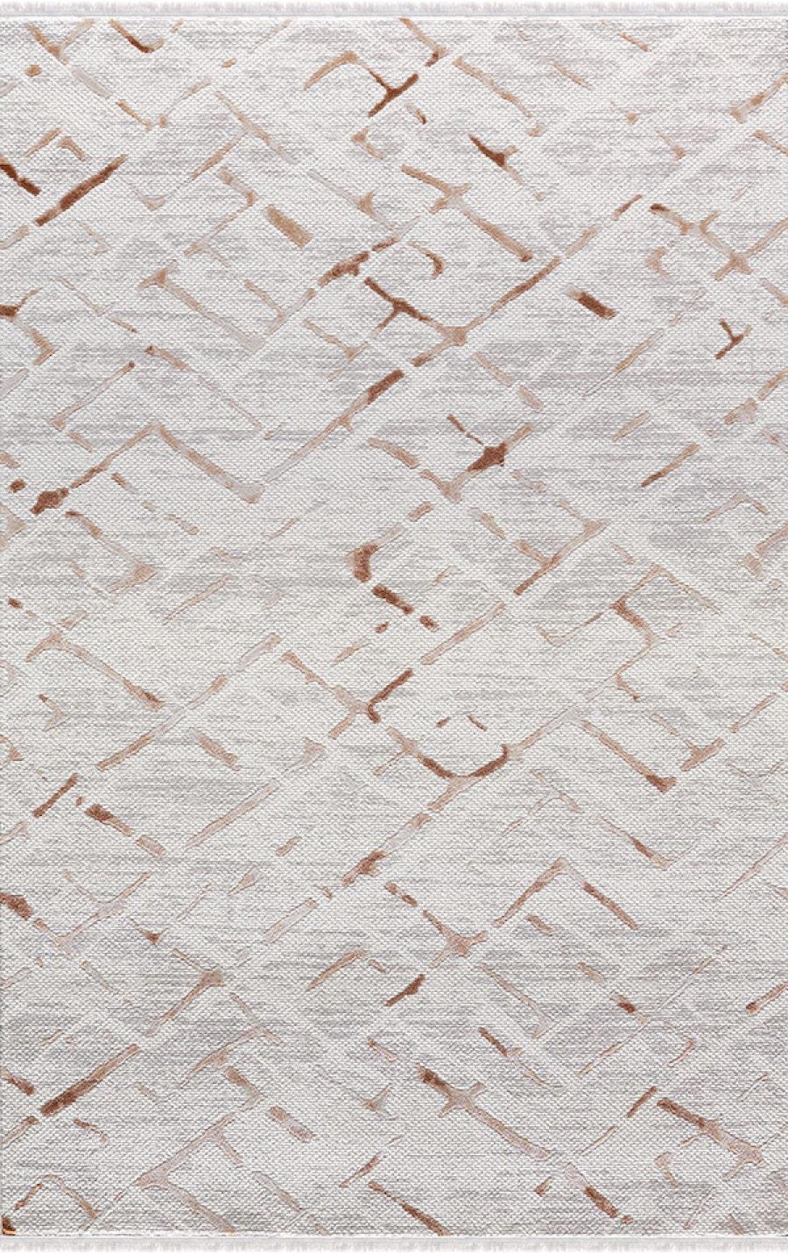 Padişah Sümela 39141 Krem 9 mm Akrilik Yıkanabilir İnce Dikdörtgen Makine Dokuma Salon Halısı 140x230 cm